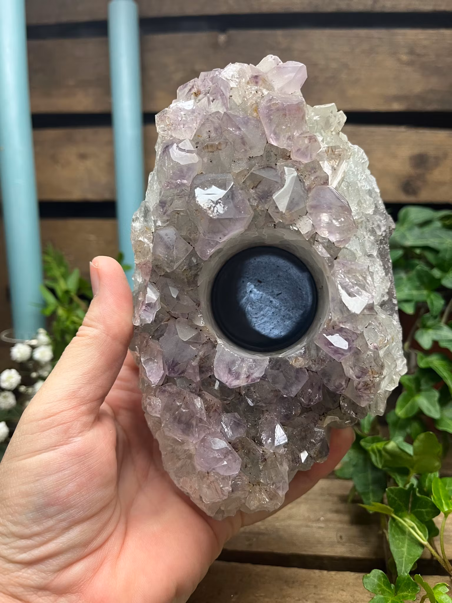 Ametist lykta kluster #E