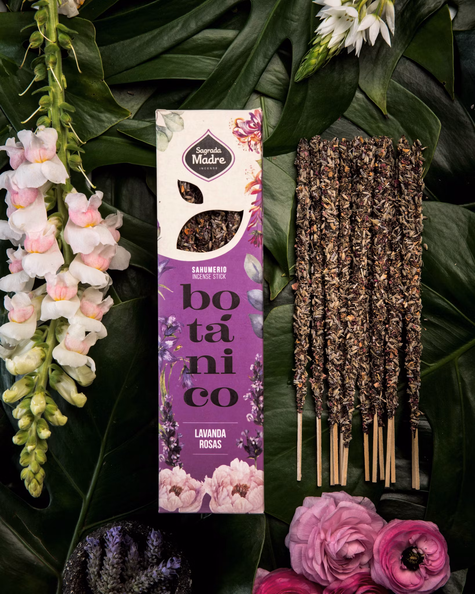 Botánico Lavendel & Rosor rökelsepinnar Sagrada Madre