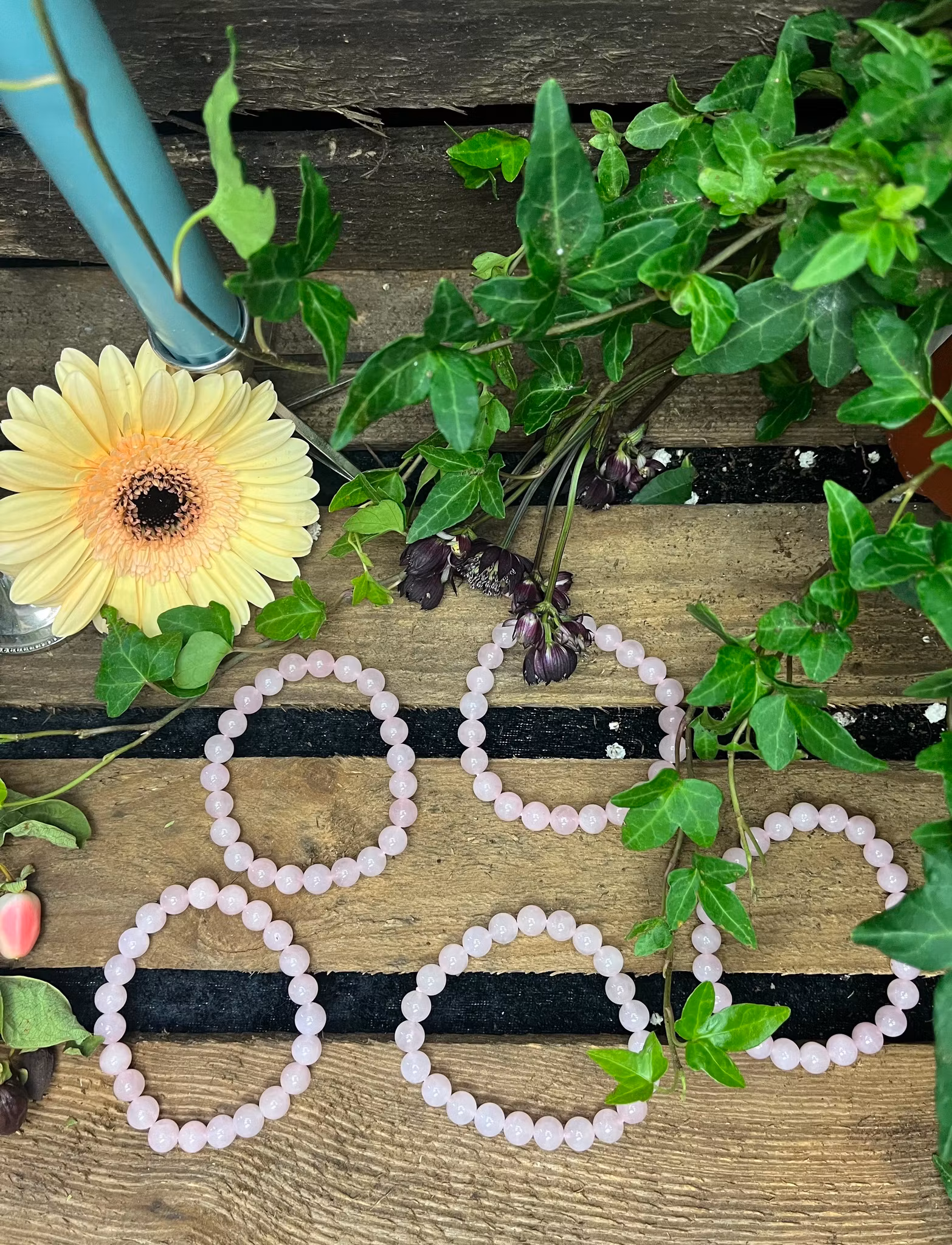 Rosenkvarts, Armband Rund