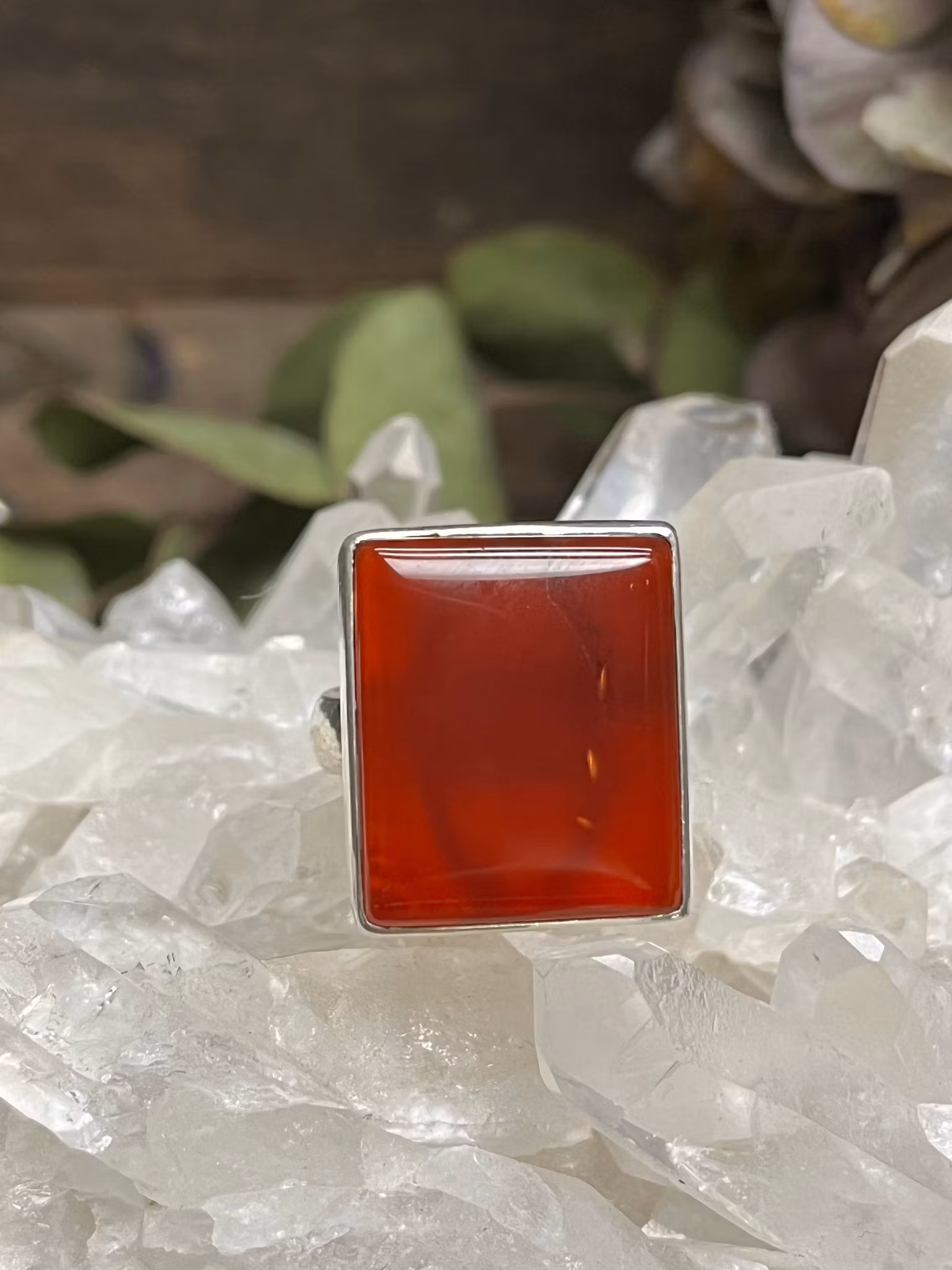 Karneol  ring sterling silver ställbar