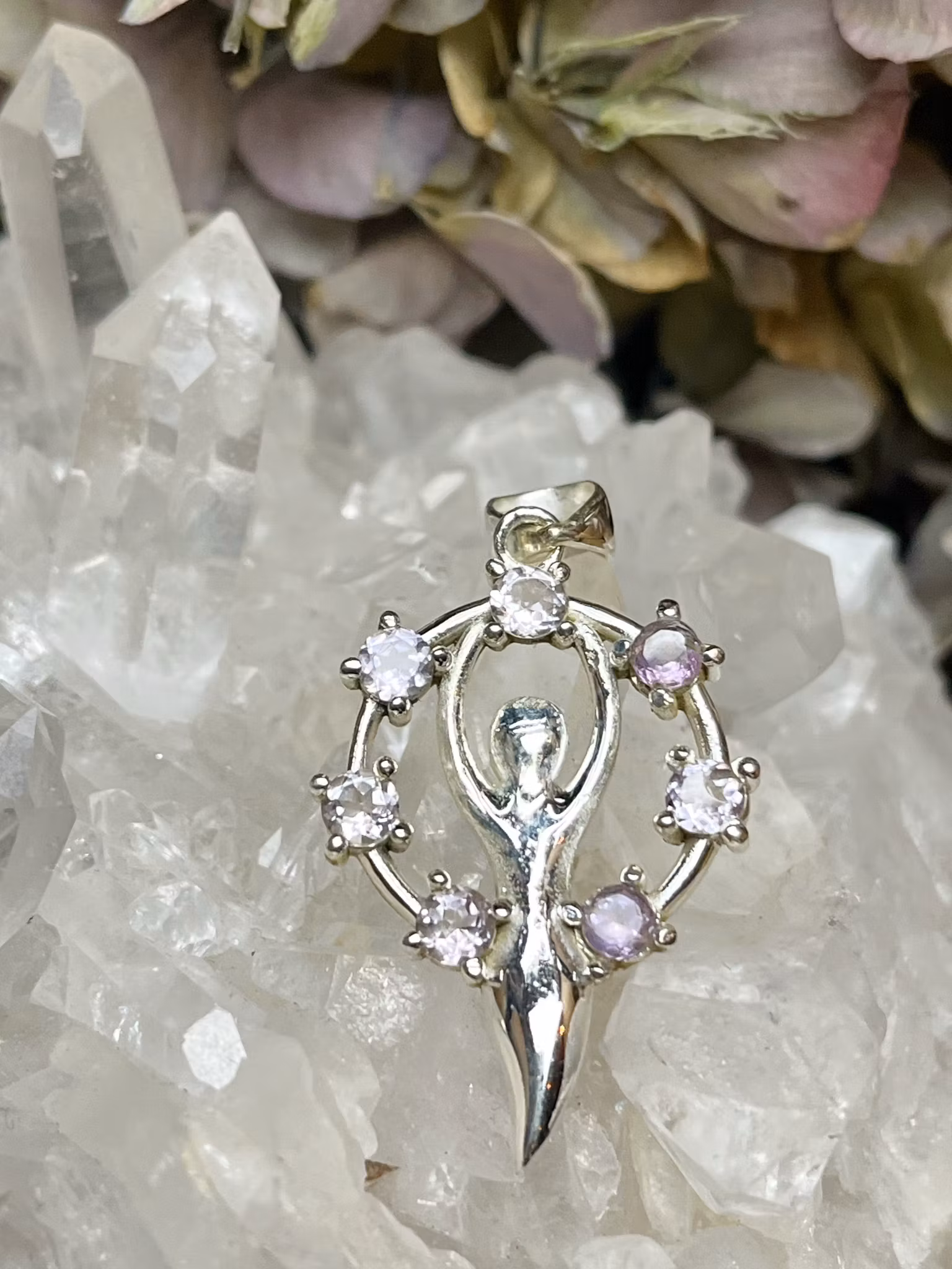 Ametist hänge gudinna sterling silver