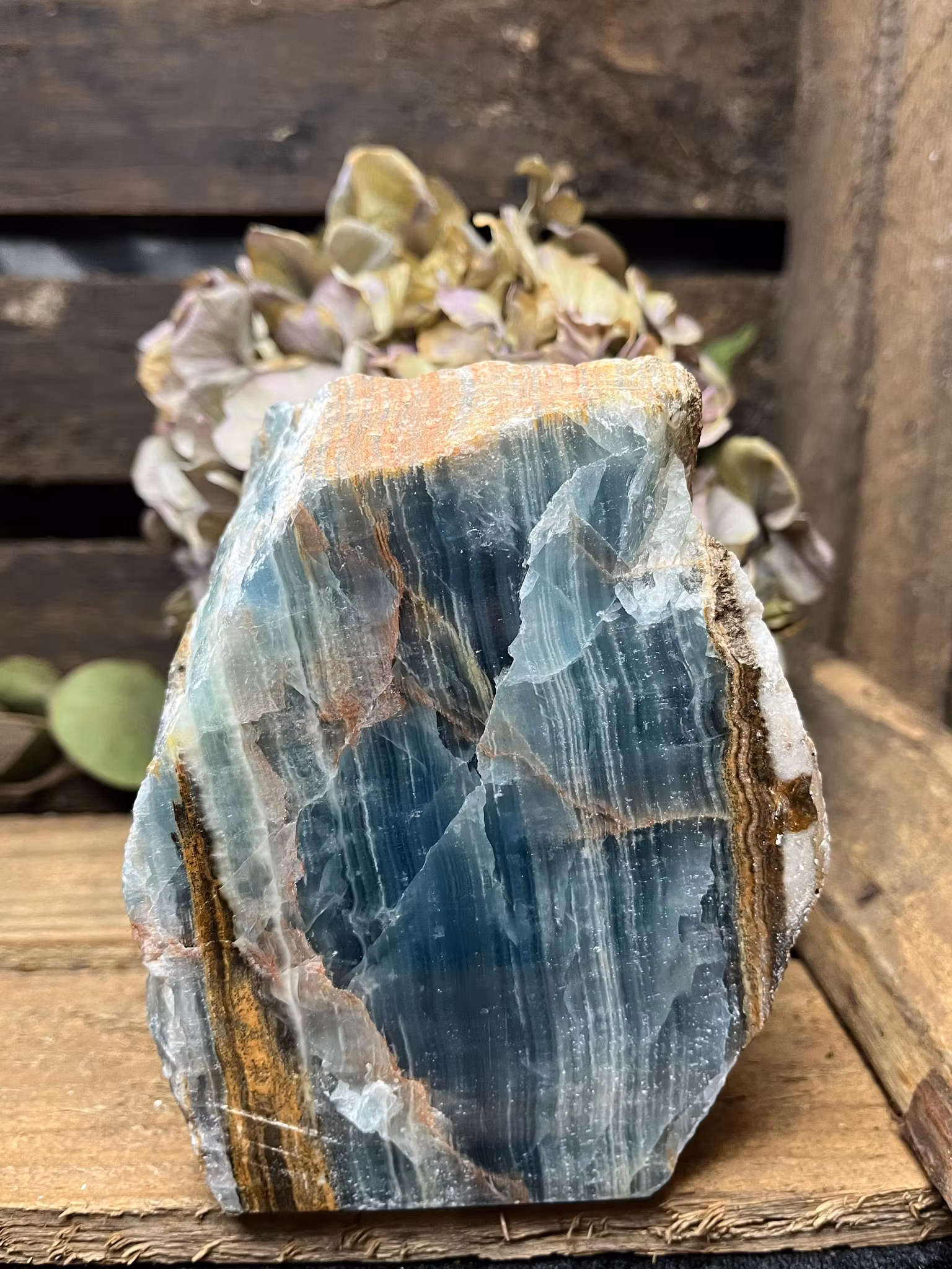 Blå onyx friform #B