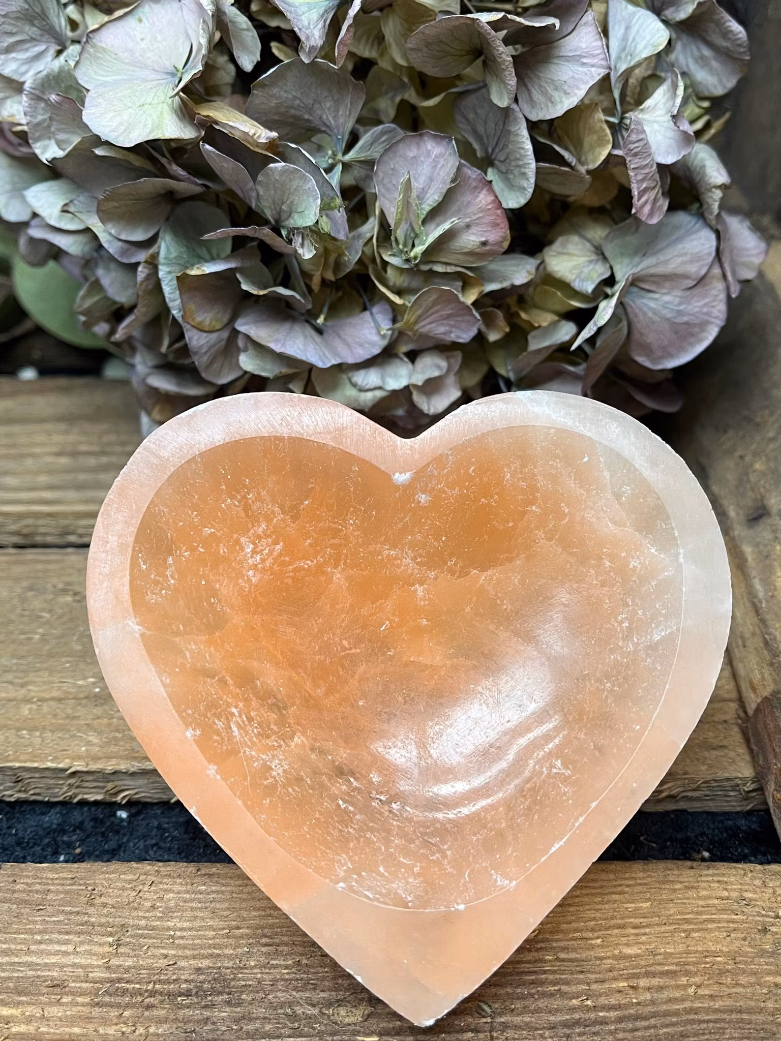 Orange Selenit,  skål hjärta