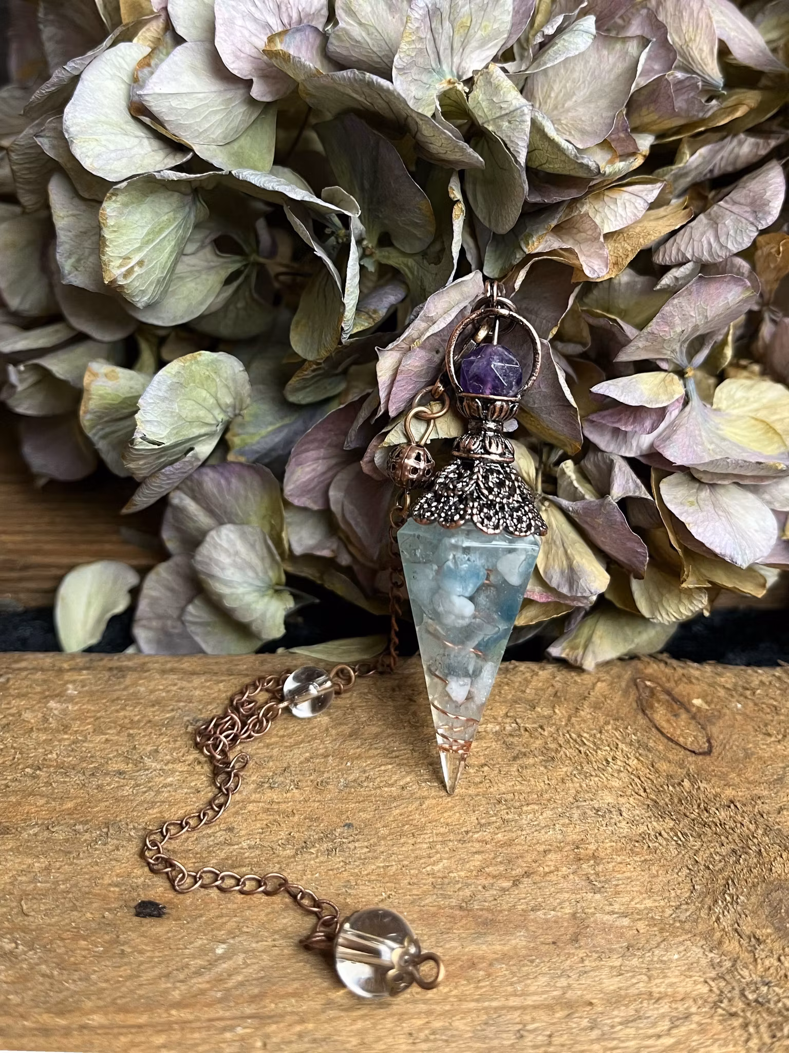 Akvamarin, Pendel Orgonit Koppar