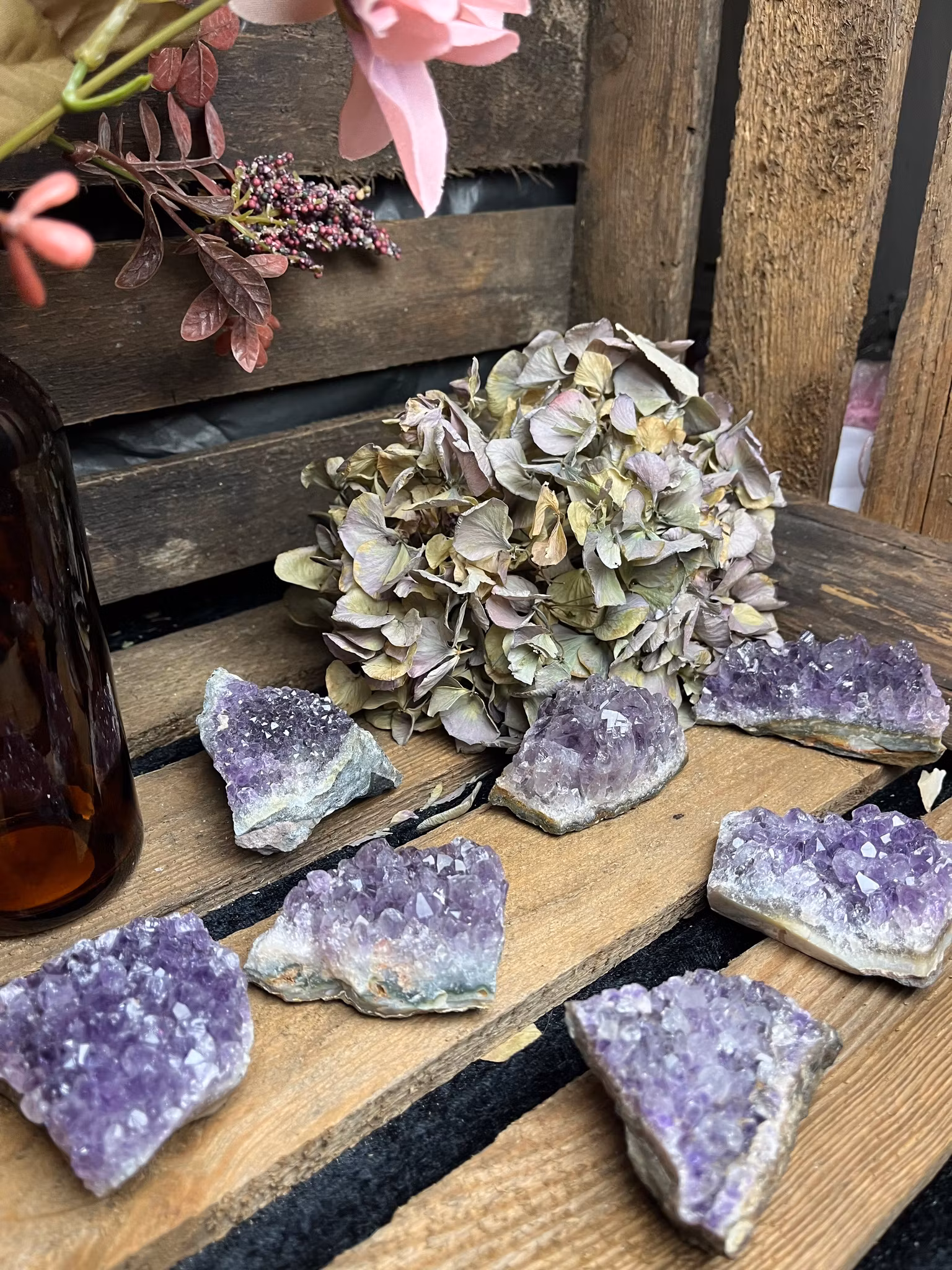 Ametist, kluster mellan