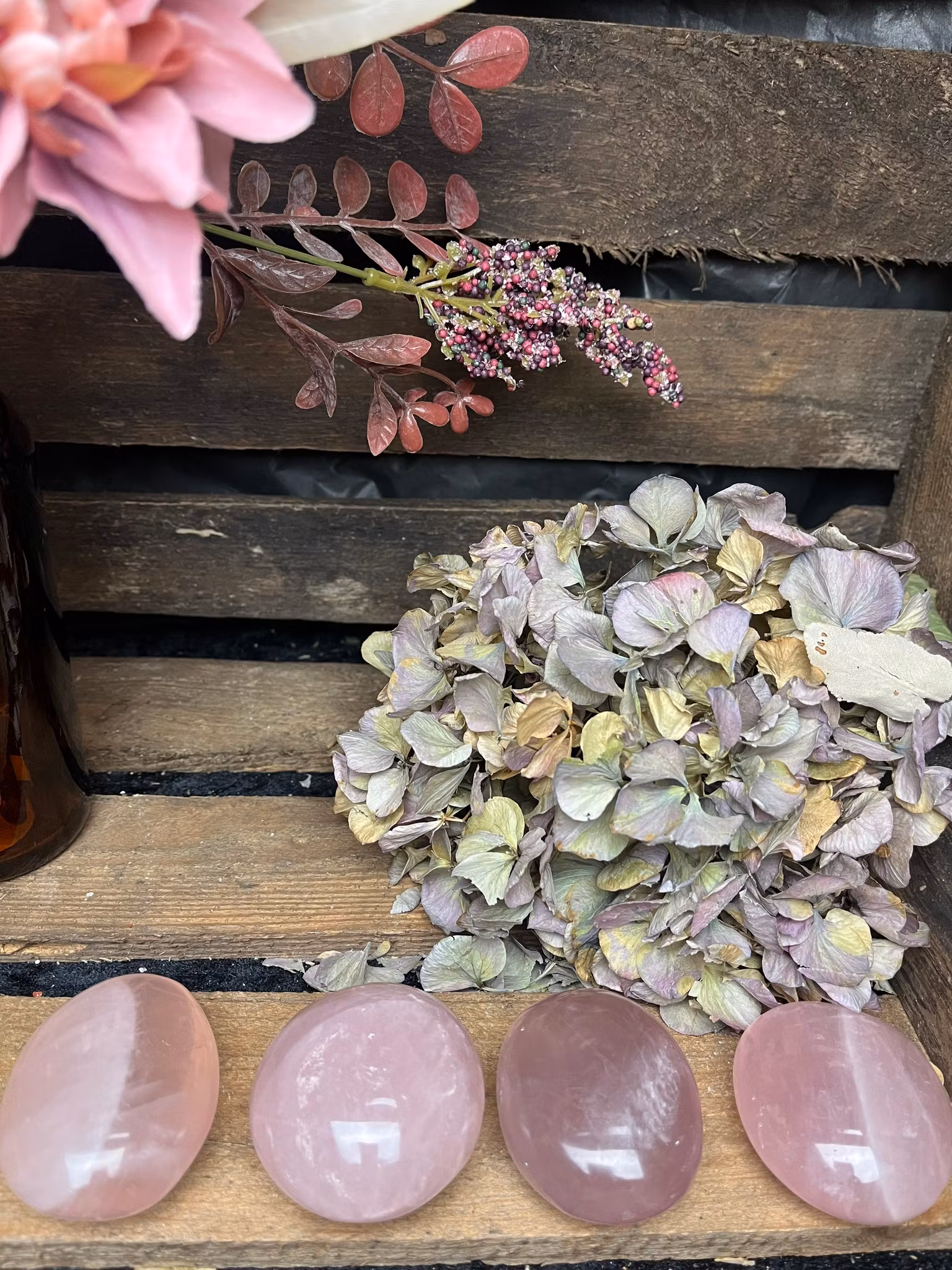 Rosenkvarts palmstone