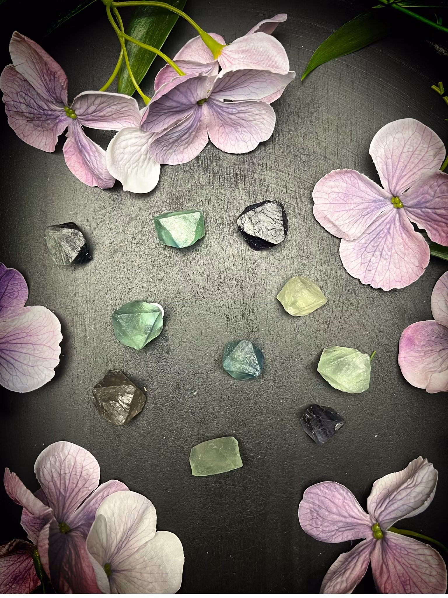 Fluorit, rå Oktaeder Små