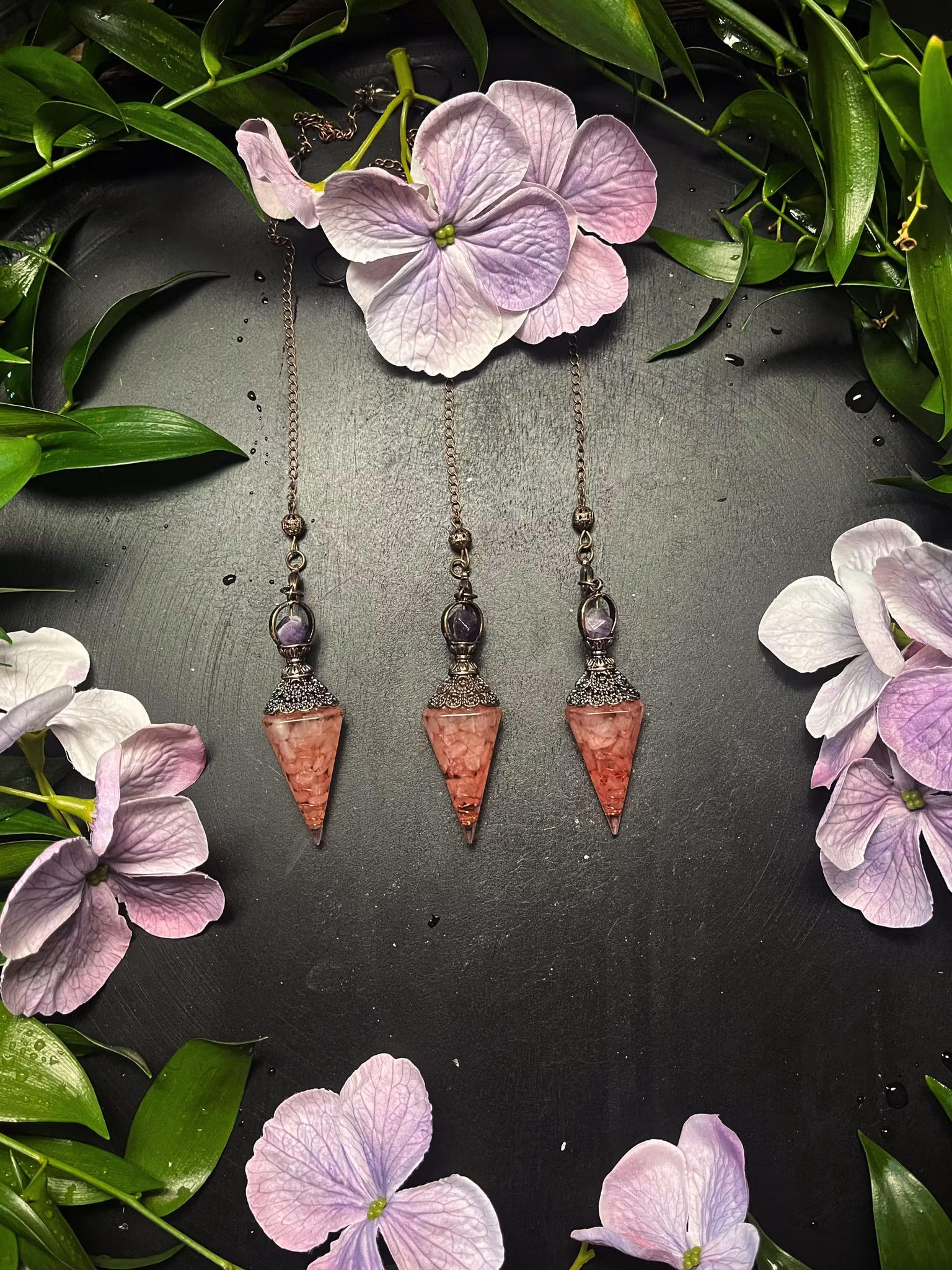 Rosenkvarts, Pendel orgonit Koppar