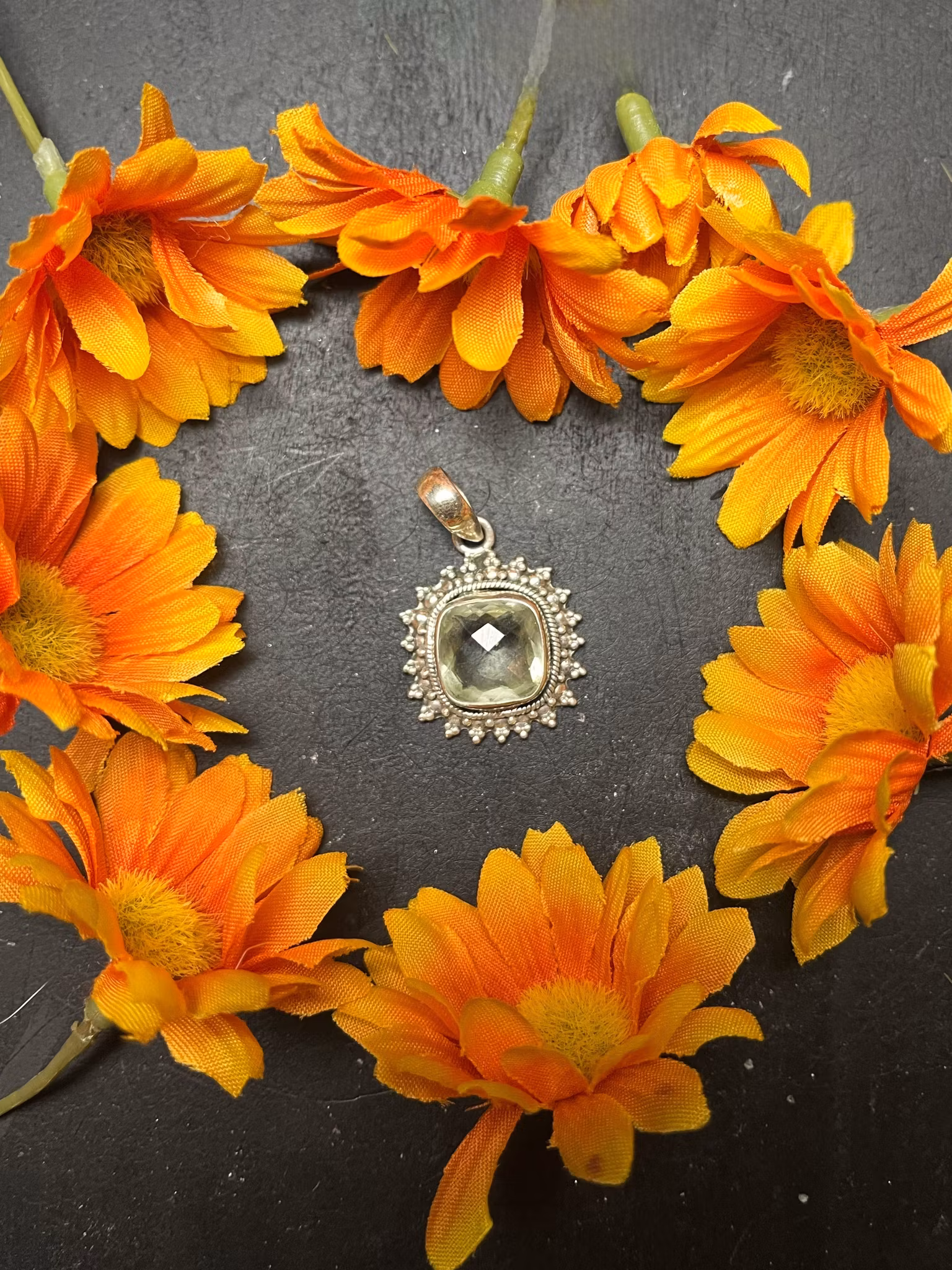 Kristallhänge  med lime citrin (prasolit)  sterling silver #2