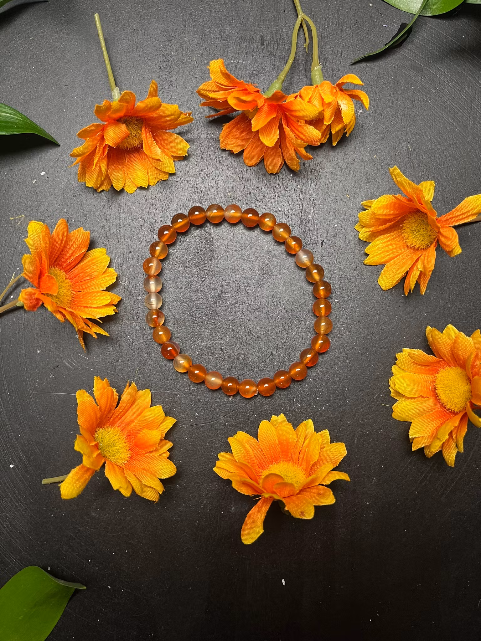 Karneol, rundade Armband