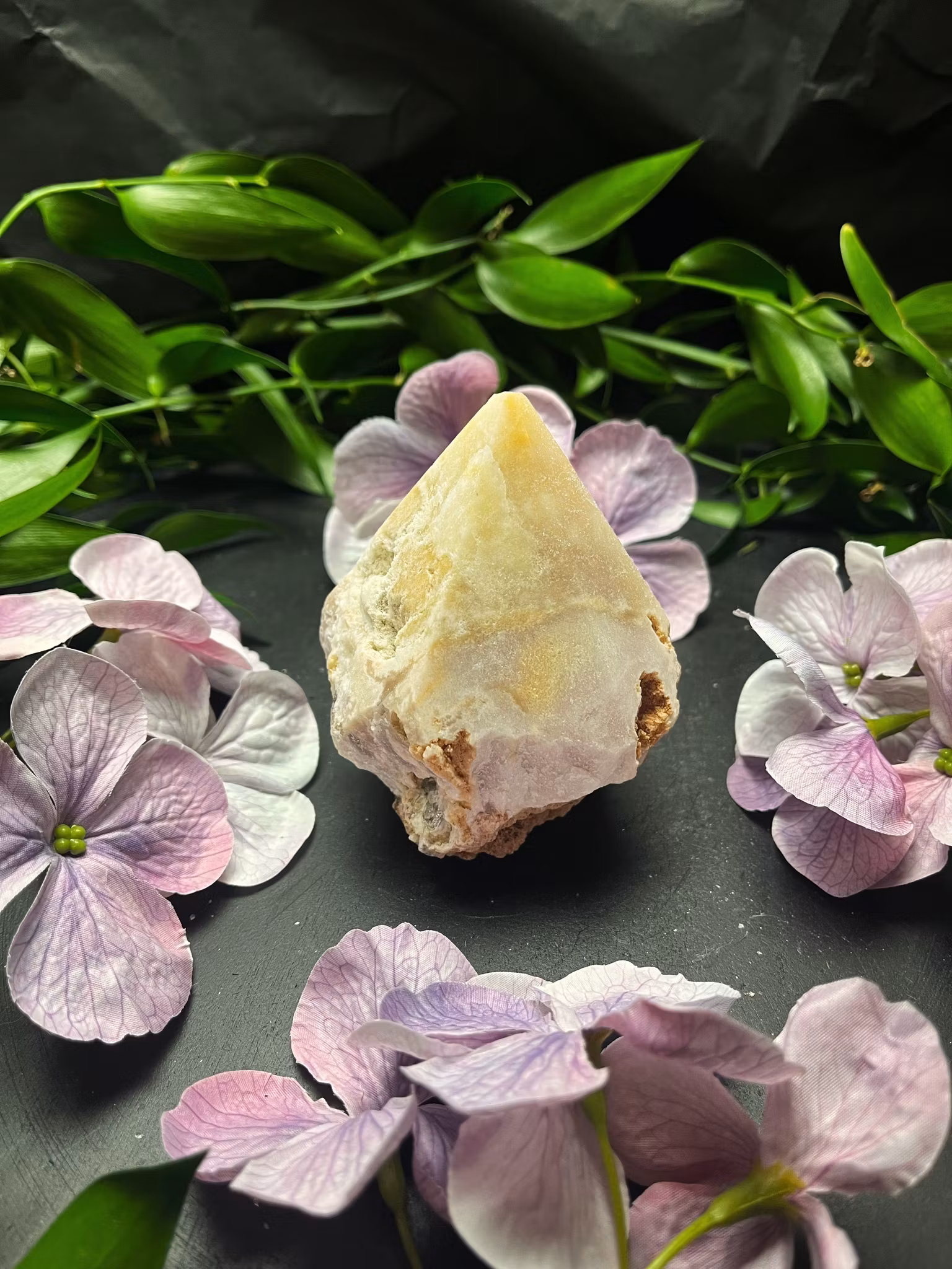 Rosa ametist halvpolerad spets