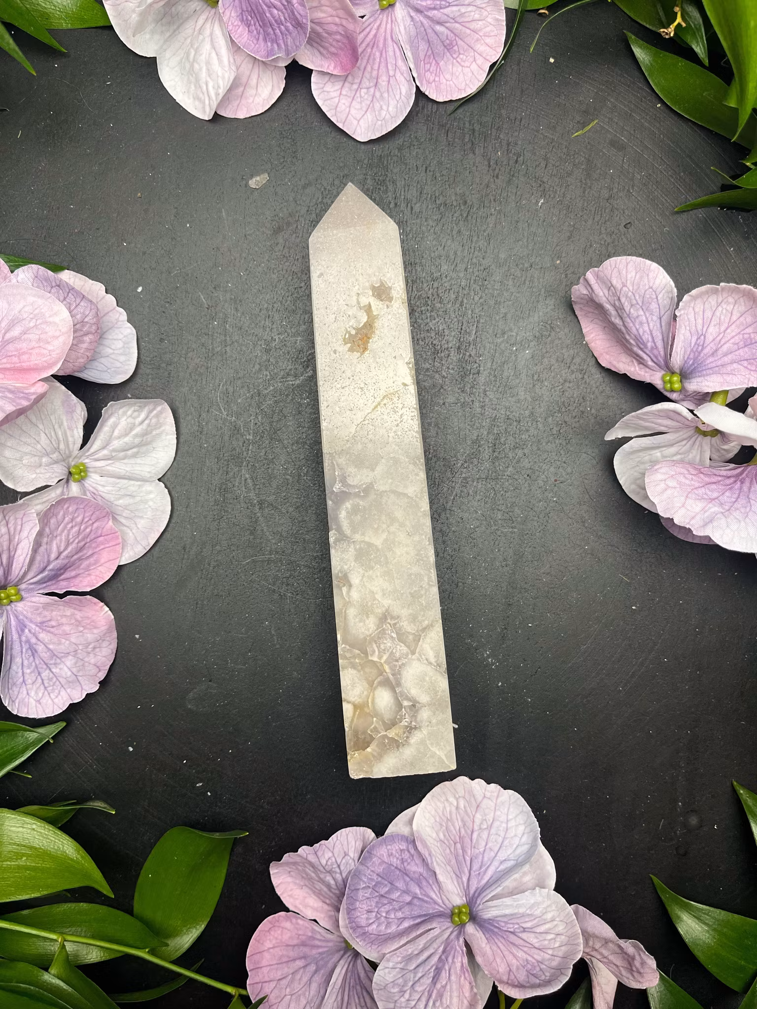 Rosa ametist/blomster agat torn