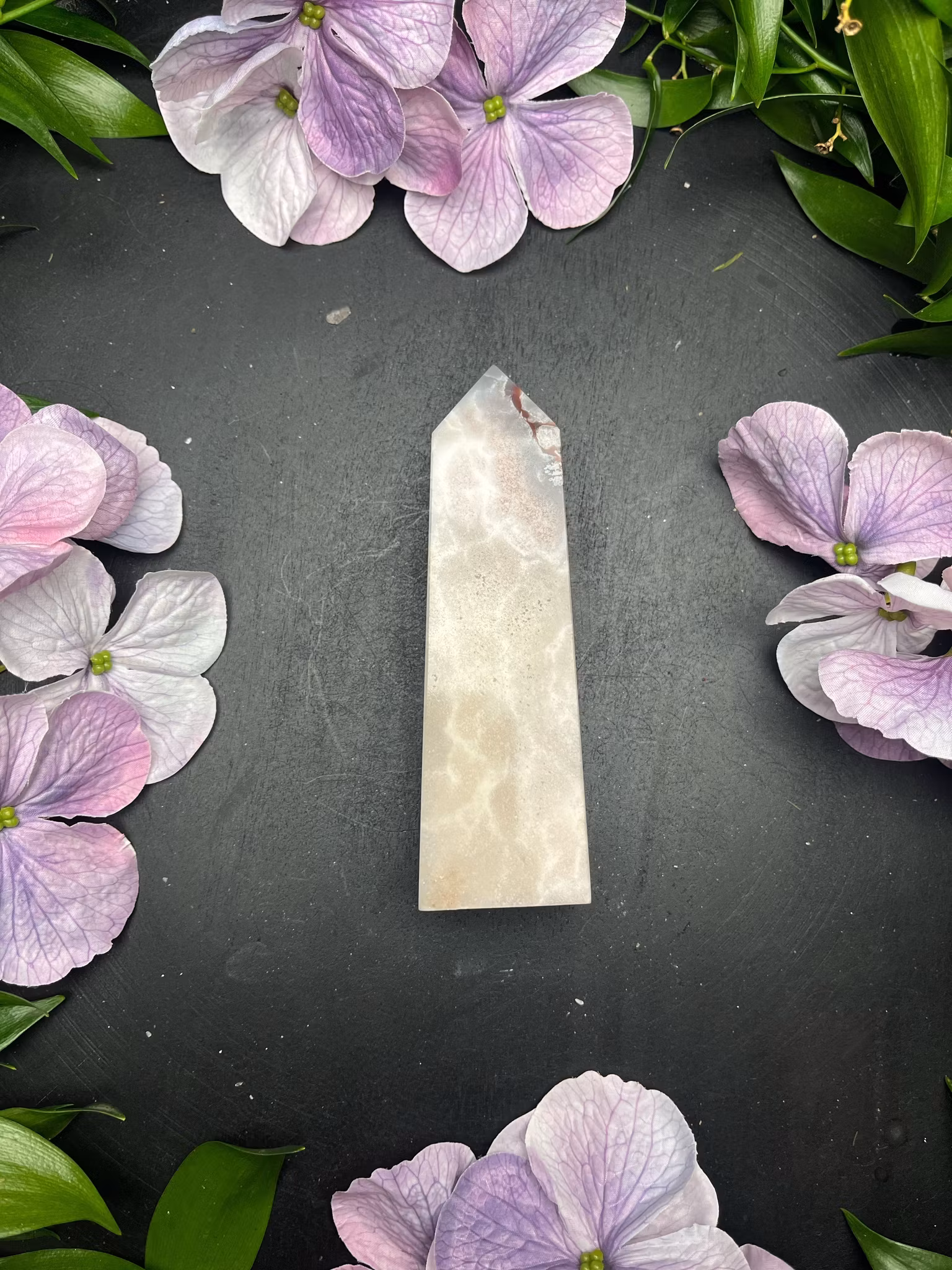 Rosa ametist/blomster agat torn