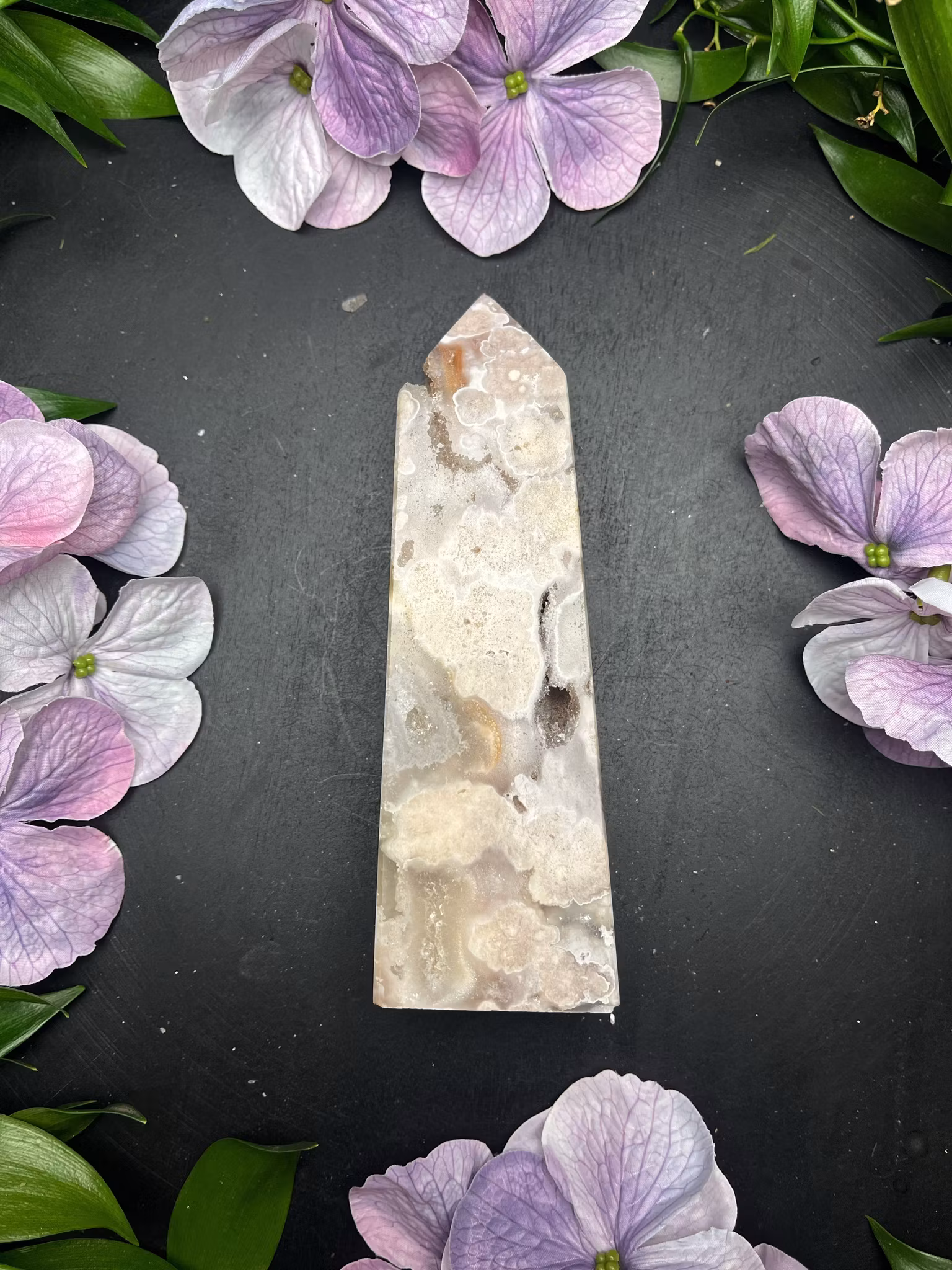 Rosa blomster agat torn