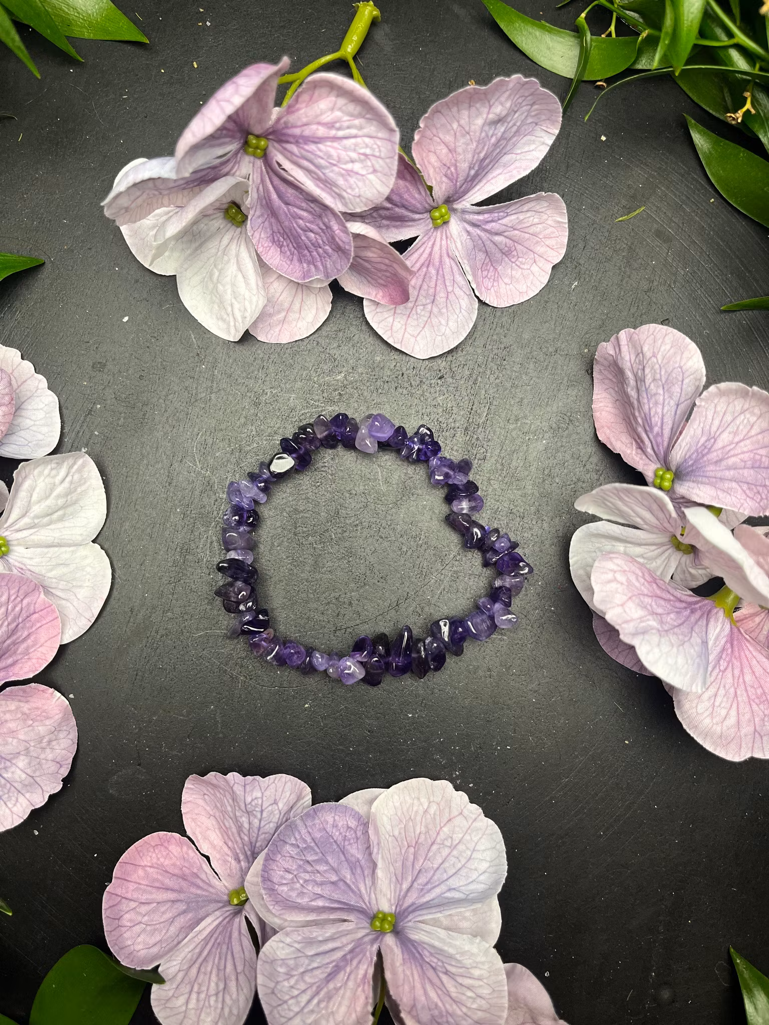 Ametist  Chips armband