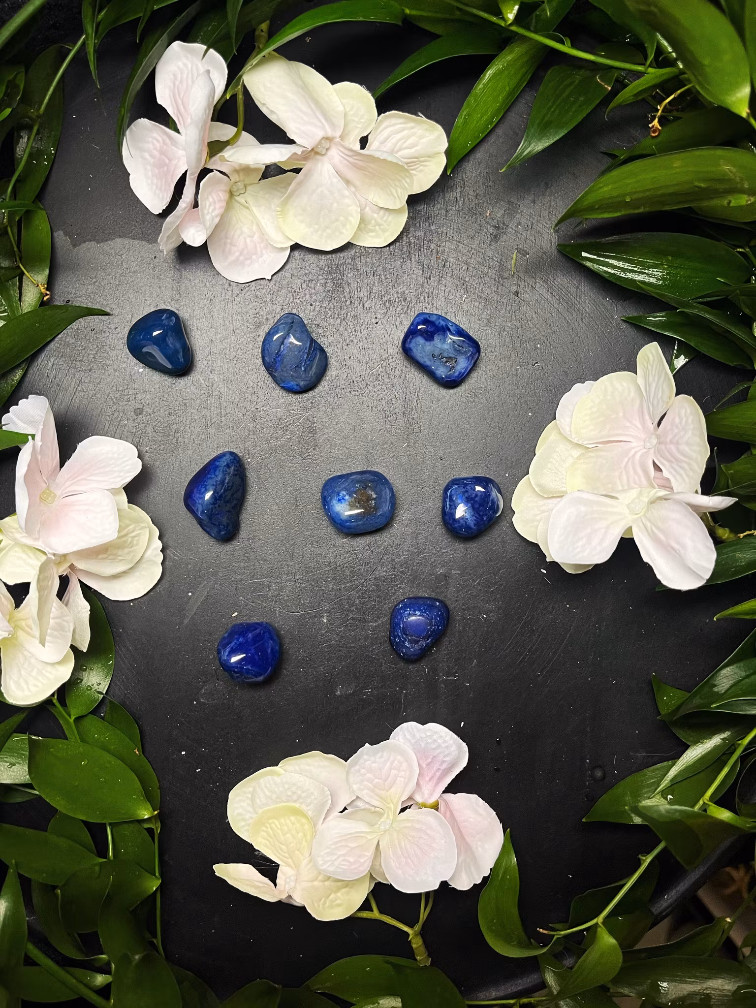 Blå agat  (trumlad)