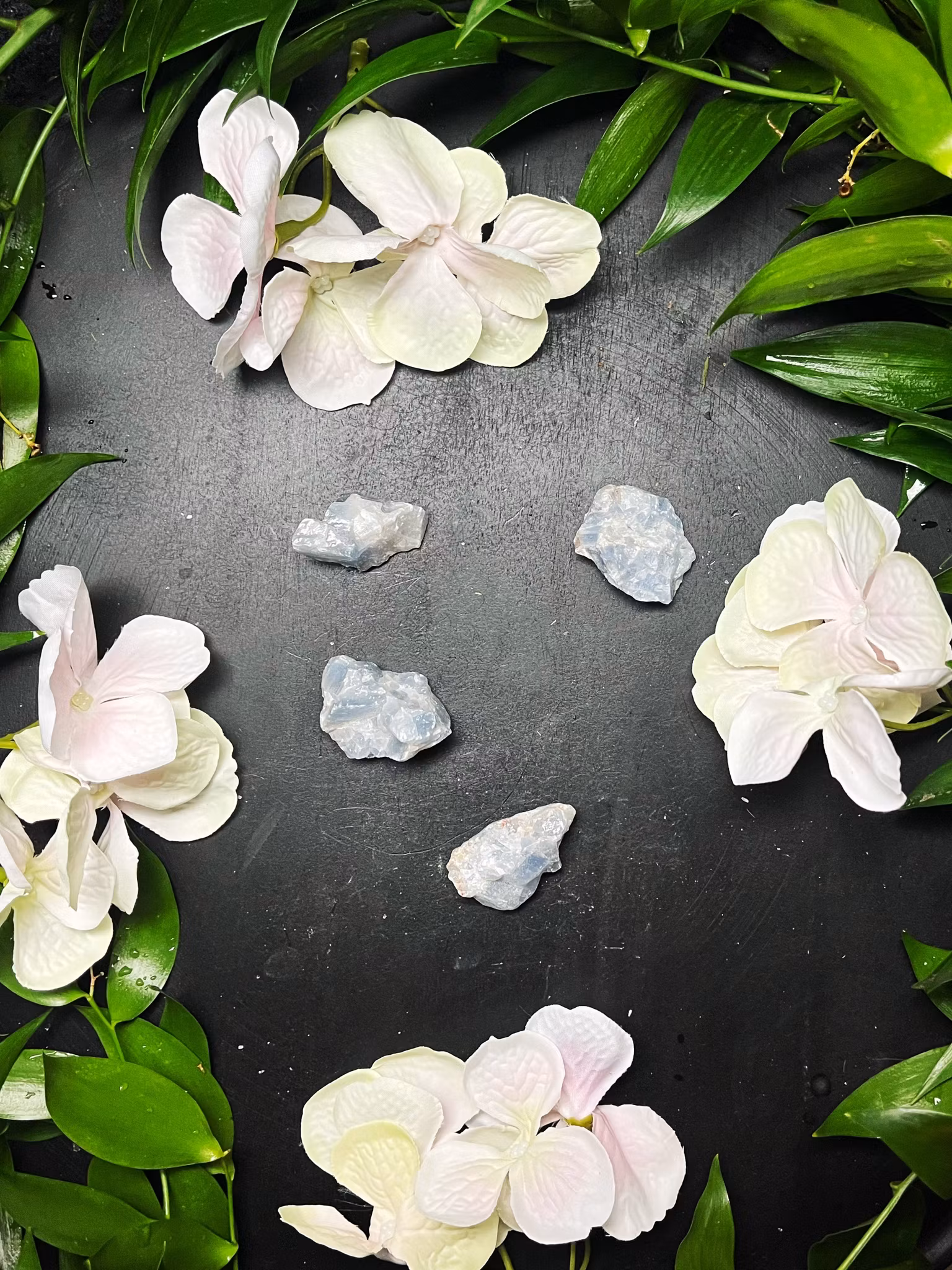 Blå Kalcit rå liten