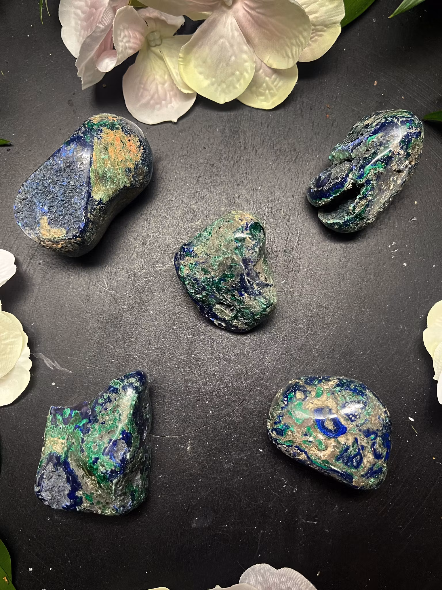 Azurit/malakit, trumlad