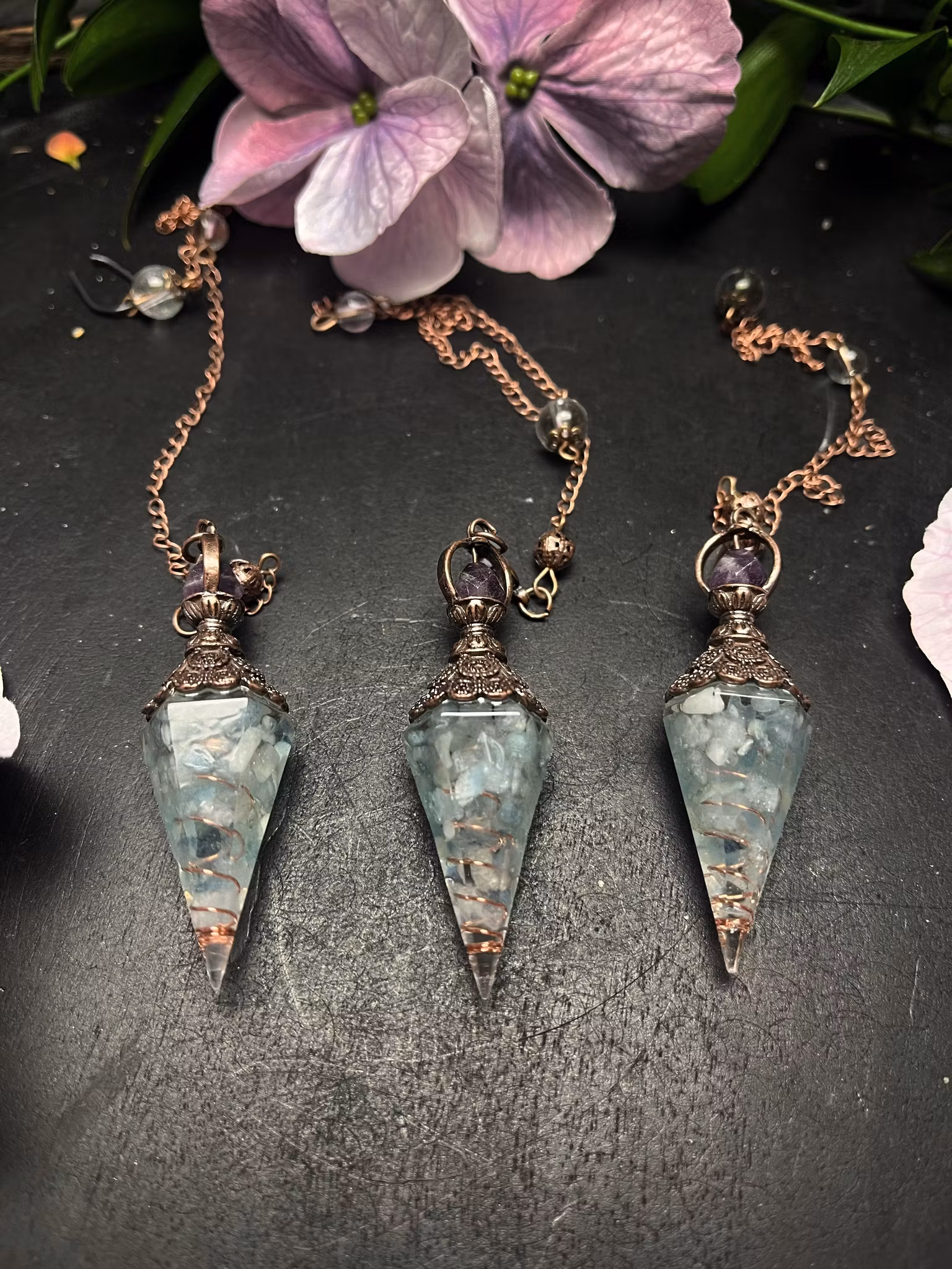 Akvamarin, Pendel Orgonit Koppar