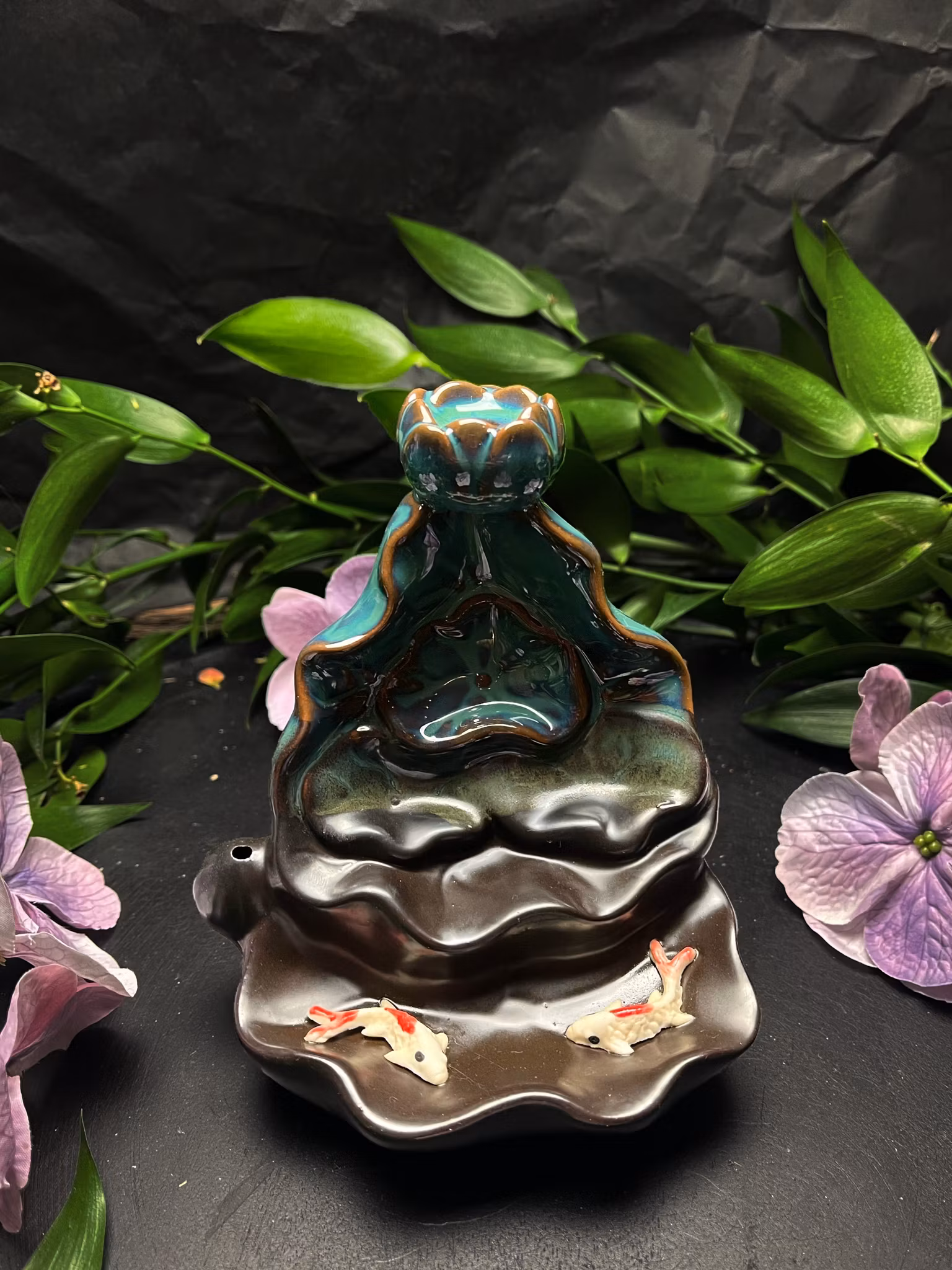 Rökelsehållare, Backflow Lotus Moss Grön