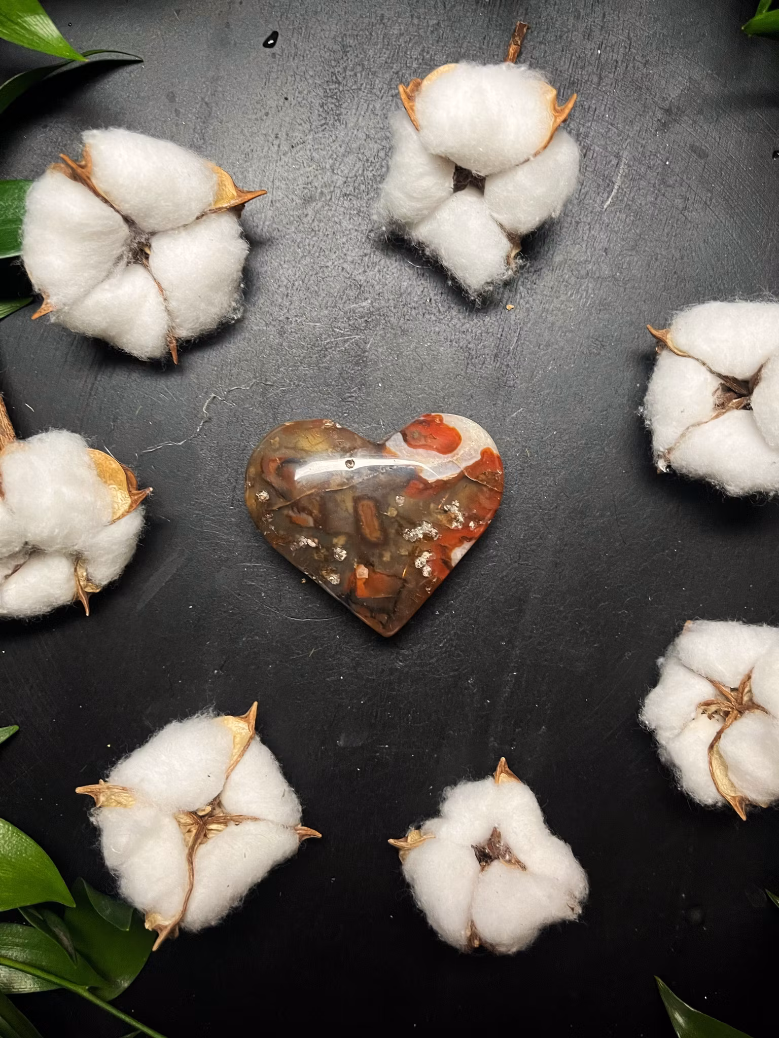 Agat, Röd Moss Hjärtan A