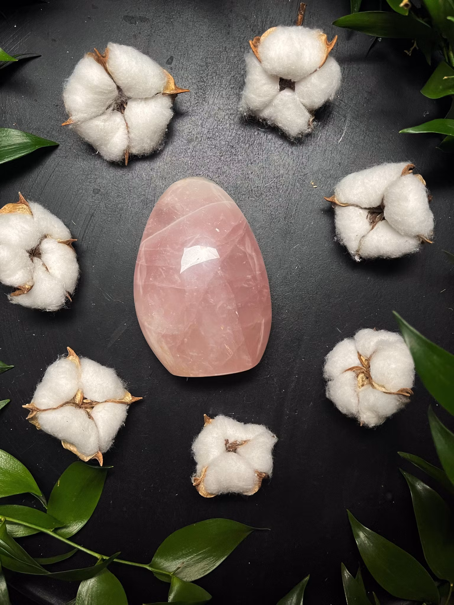 Rosenkvarts polerad friform A