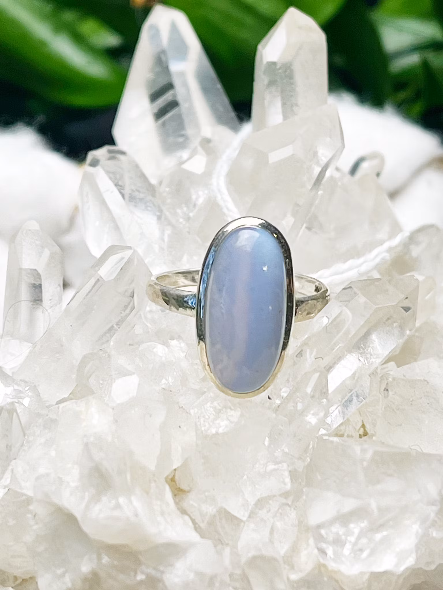 Blå Bandagat (Blue lace) ring stl  8 sterling silver