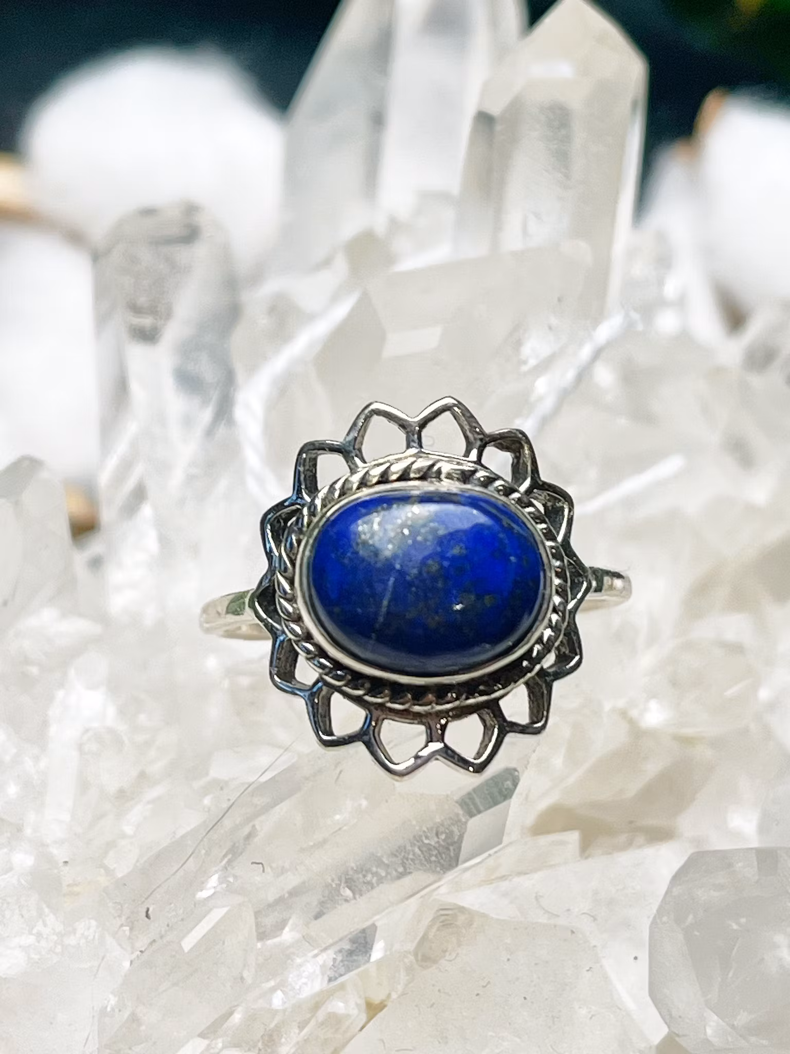 Lapis Lazuli ring  sterling silver stl 10