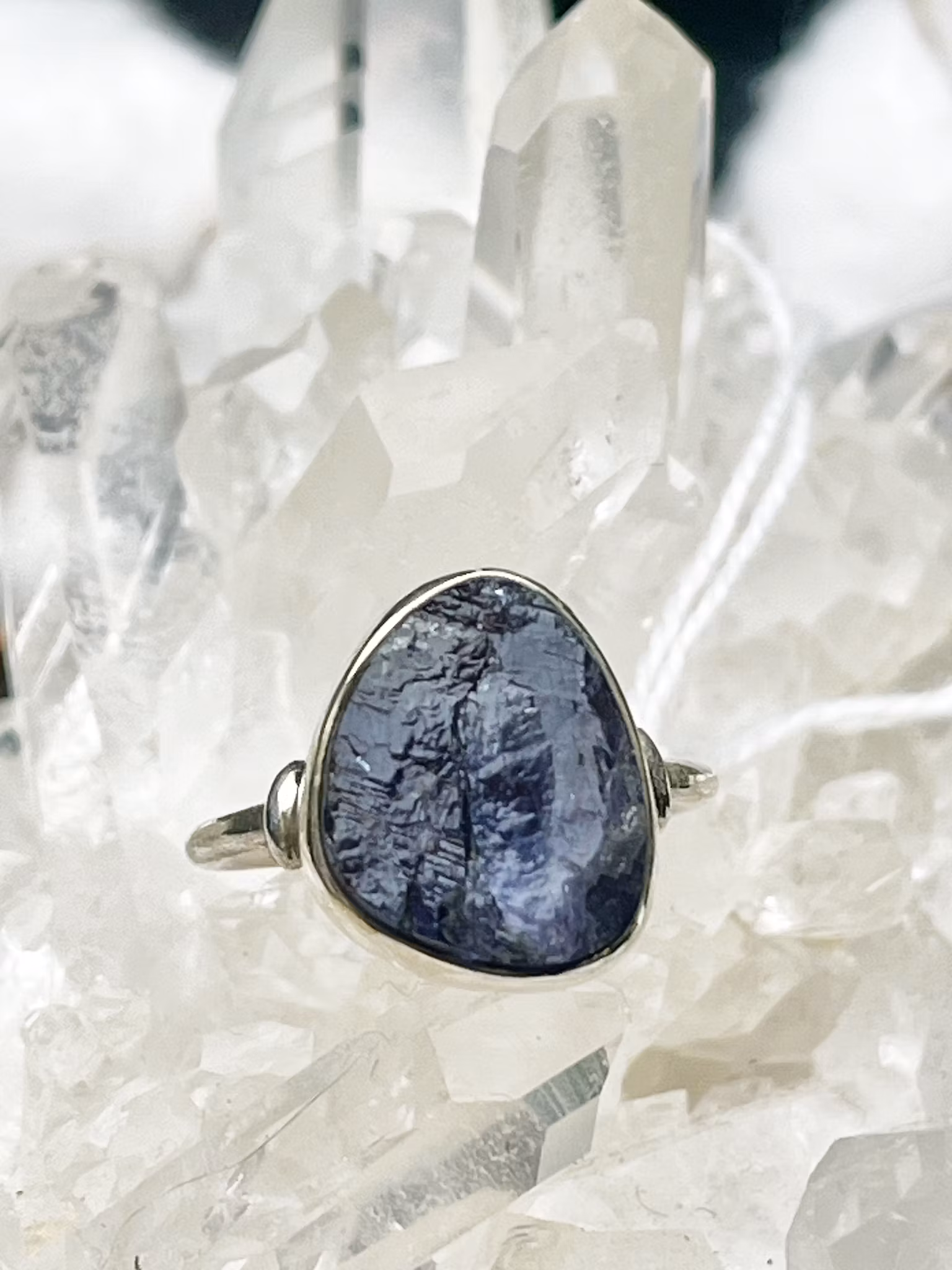 Tanzanit  ring  sterling silver stl 8