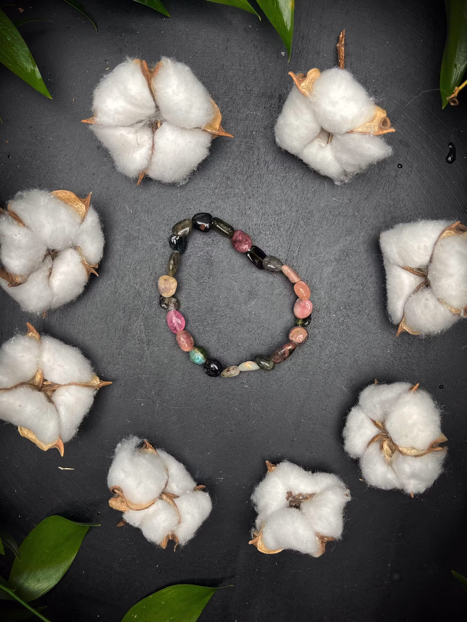 Vattenmelon turmalin Nuggets armband