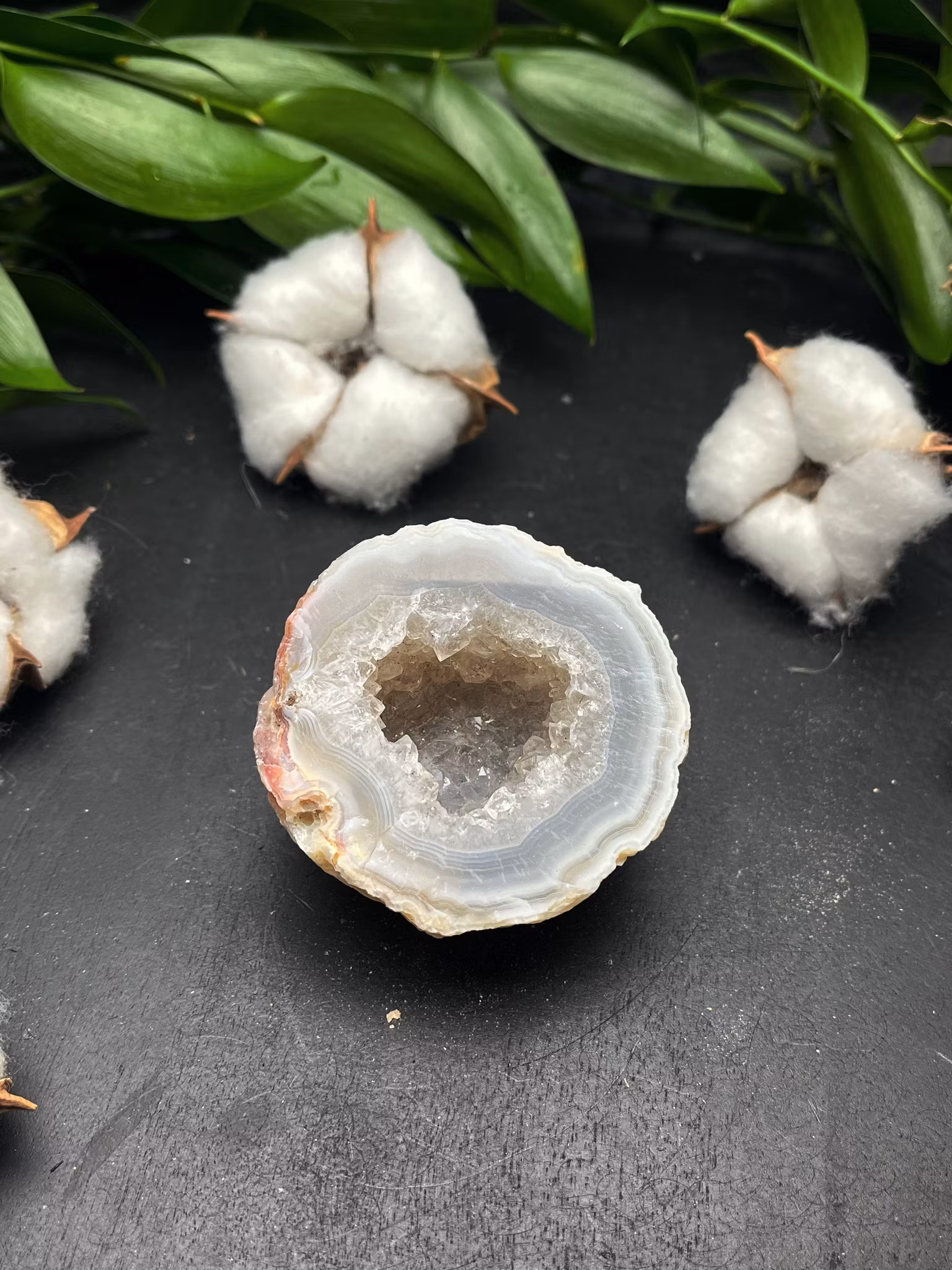 Agat geod med druzy F