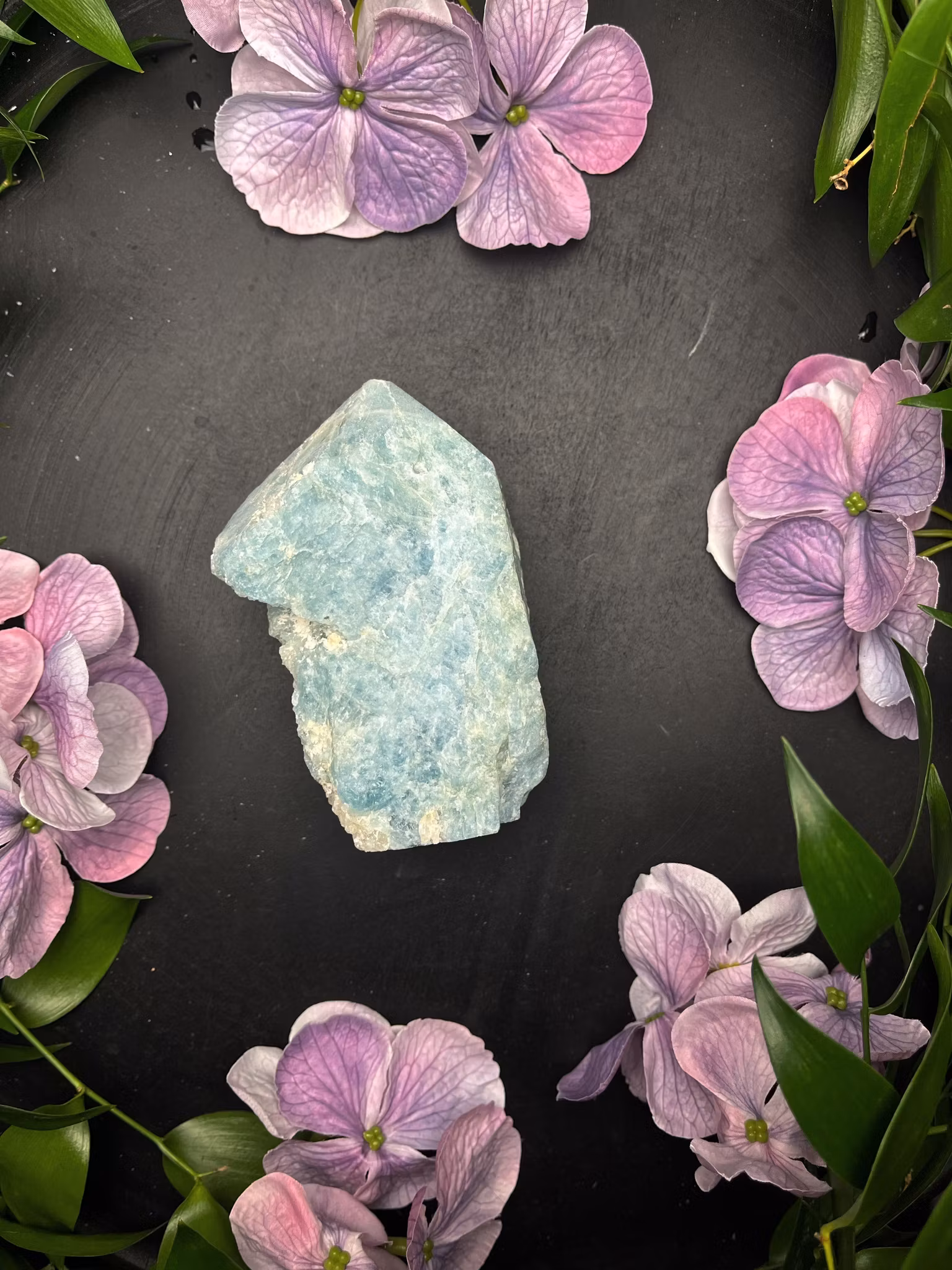 Akvamarin, rå spets