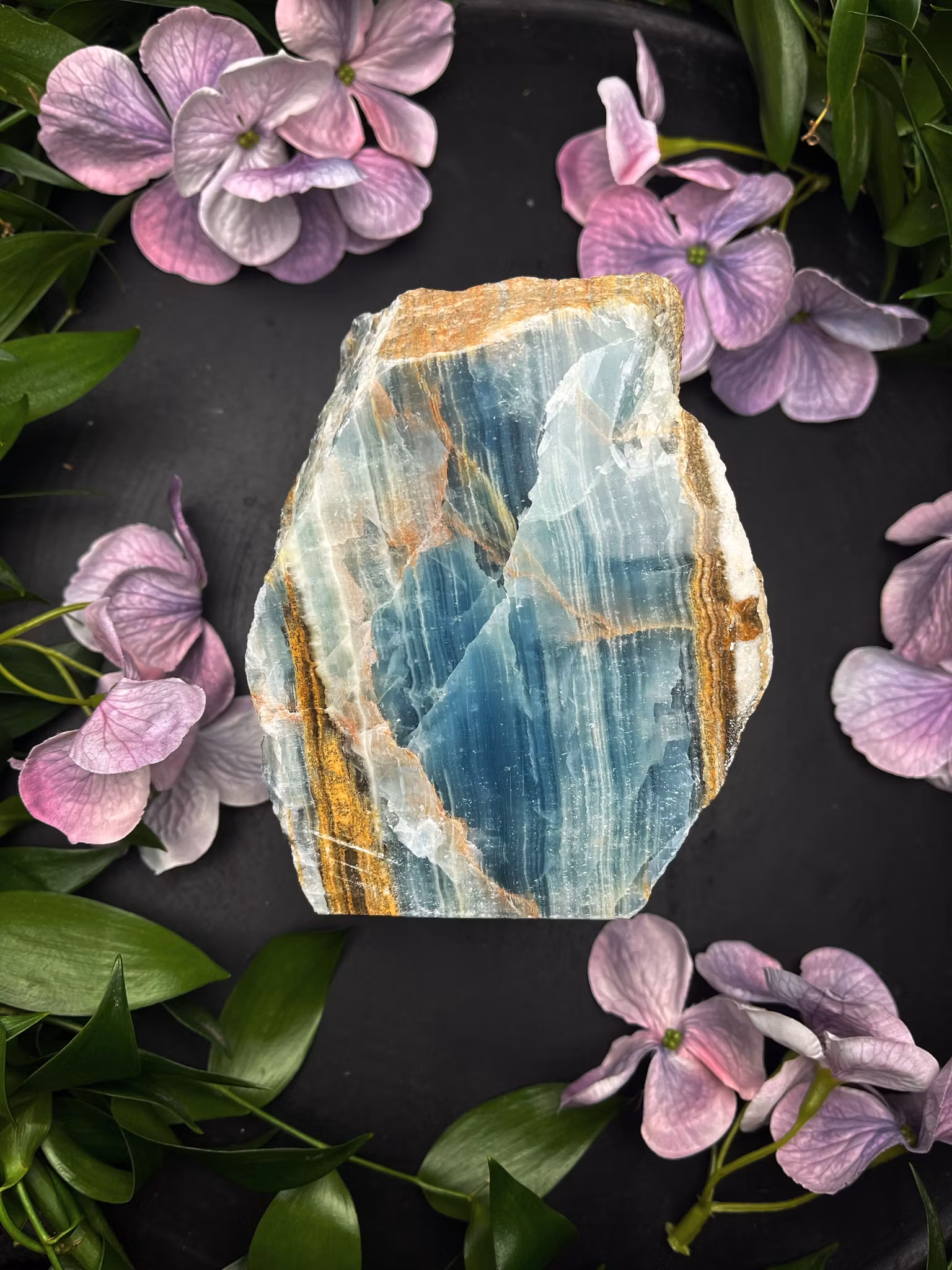 Blå onyx friform #B