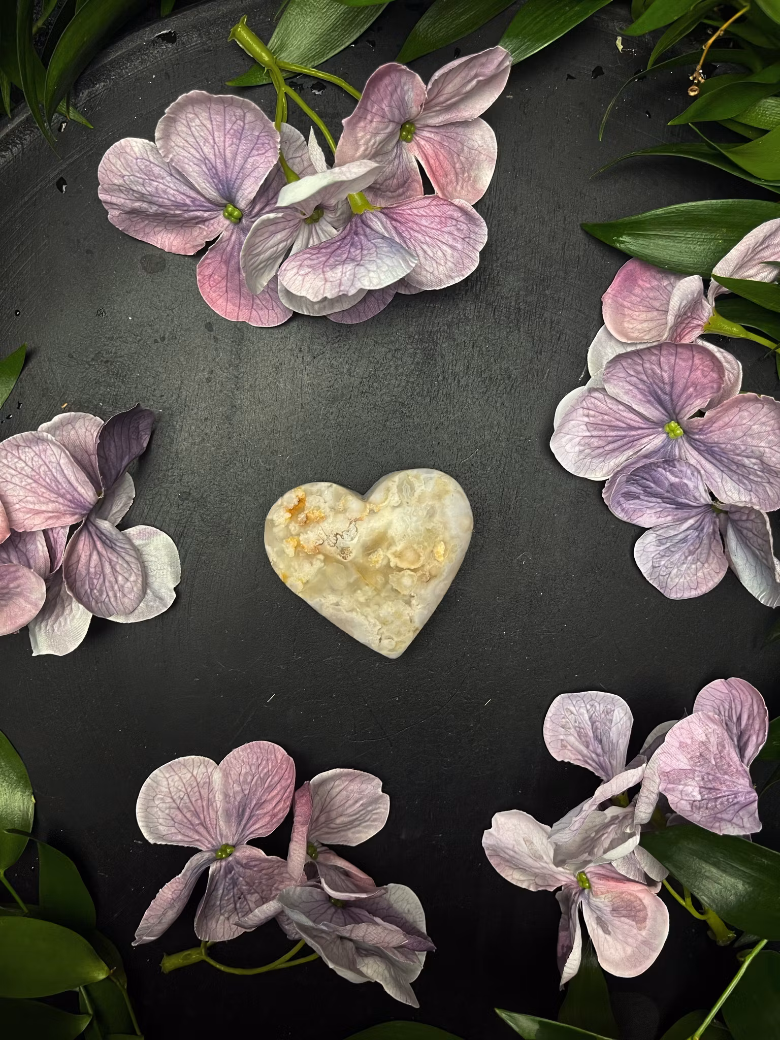 Blomster agat hjärta #1