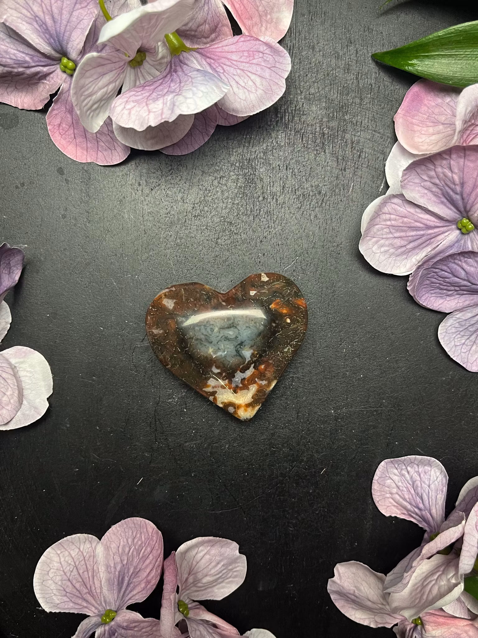 Agat, Röd Moss Hjärtan #3