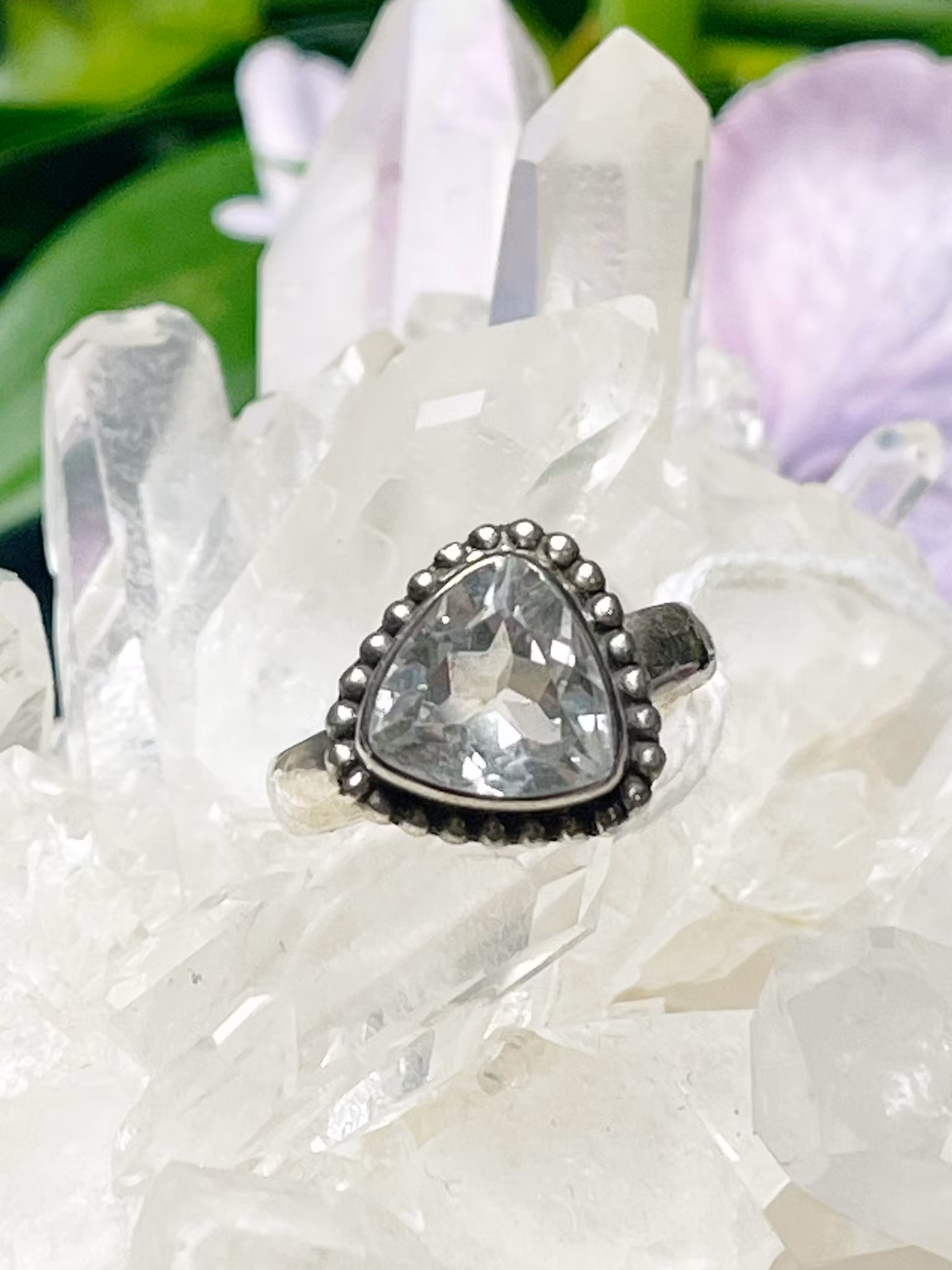 Kristallring med Bergkristall och sterling silver #1