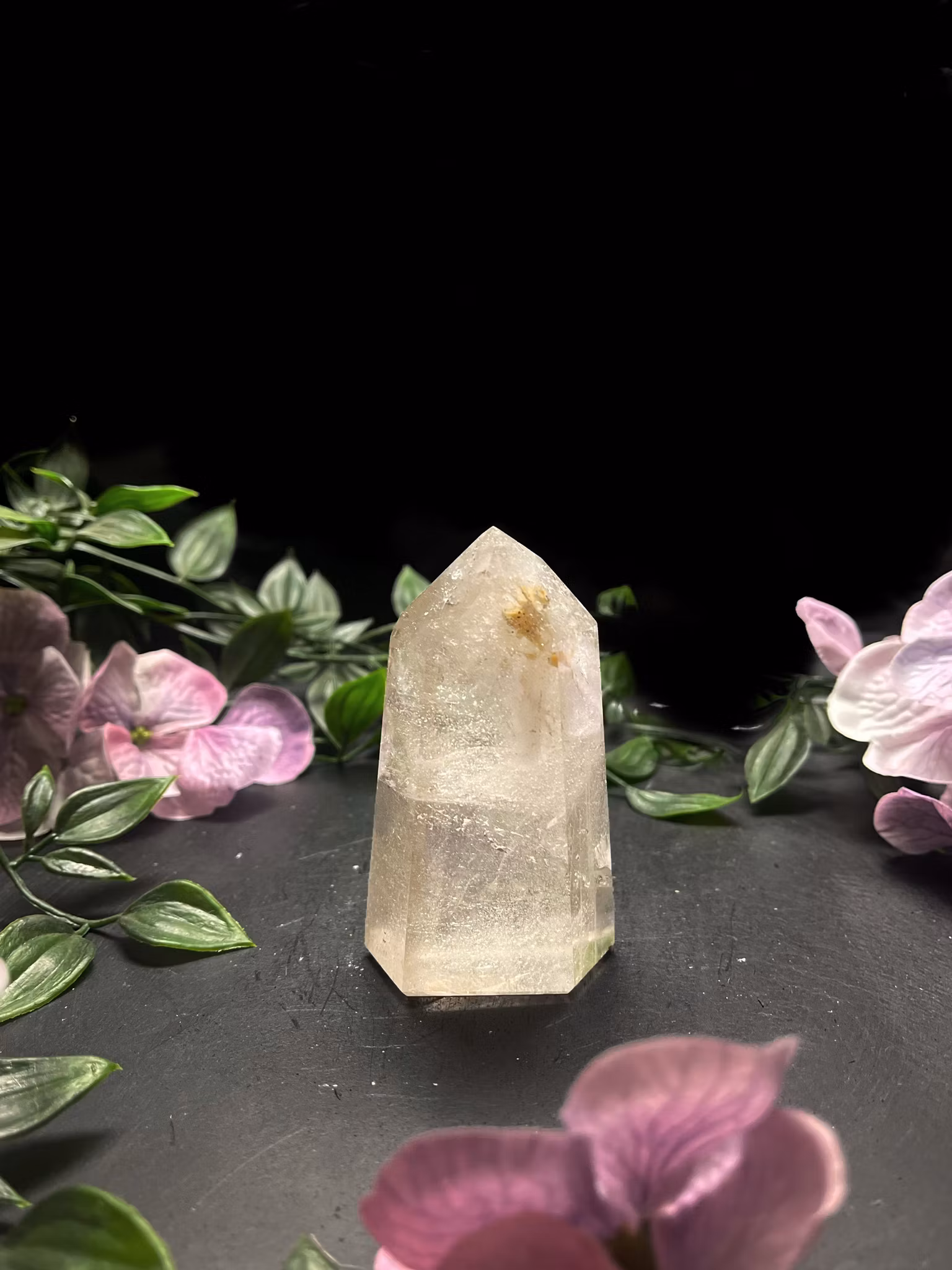 Bergkristall, Spets med inslag av rökkvarts #3