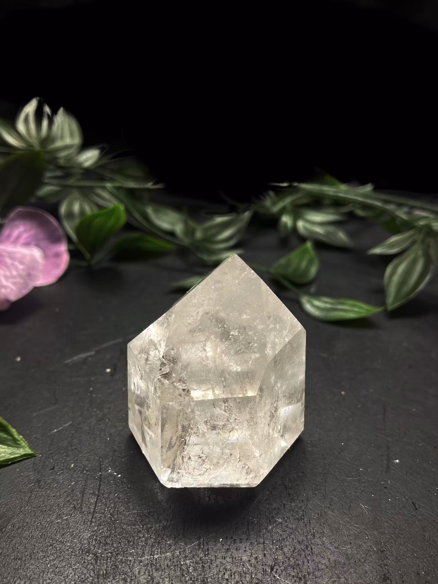 Bergkristall, Spets med inslag av rökkvarts #4