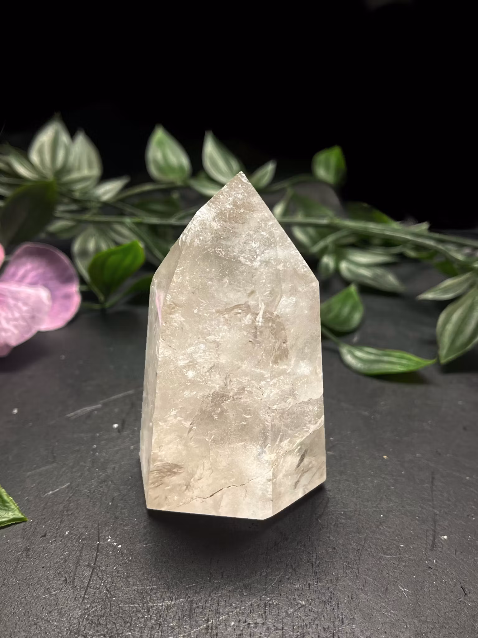 Bergkristall, Spets med inslag av rökkvarts #5