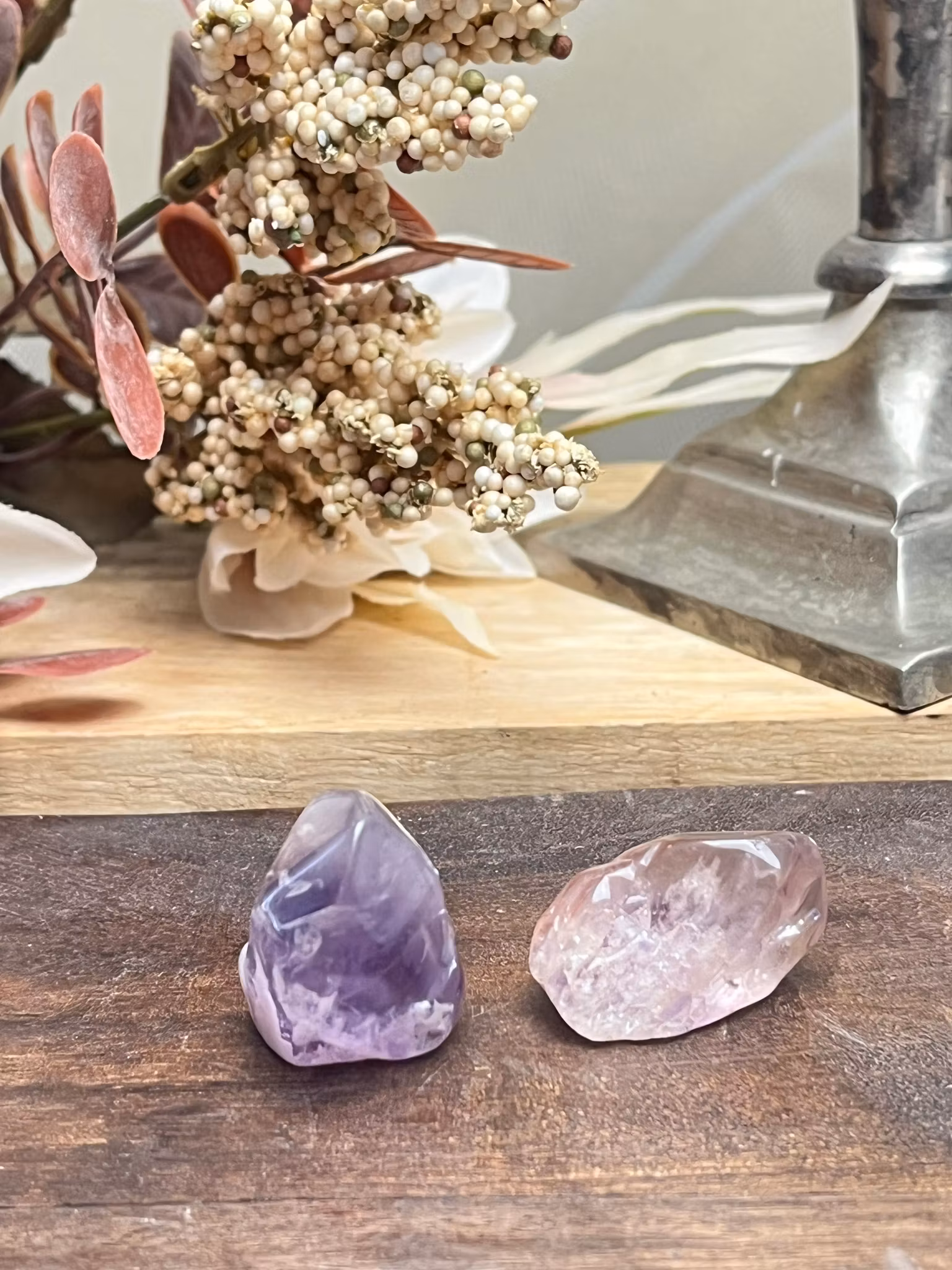 Rosa Ametist fantom polerade