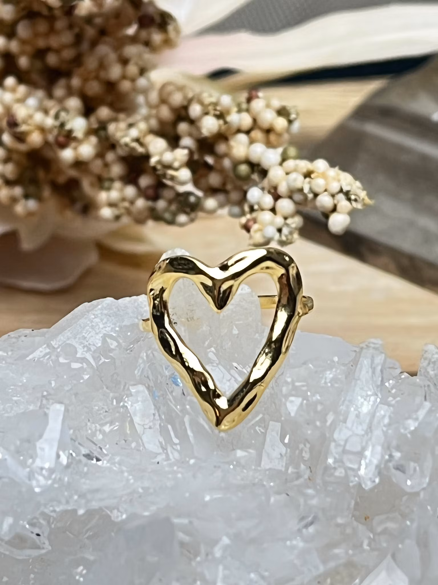 Justerbar ring i rostfritt stål hjärta