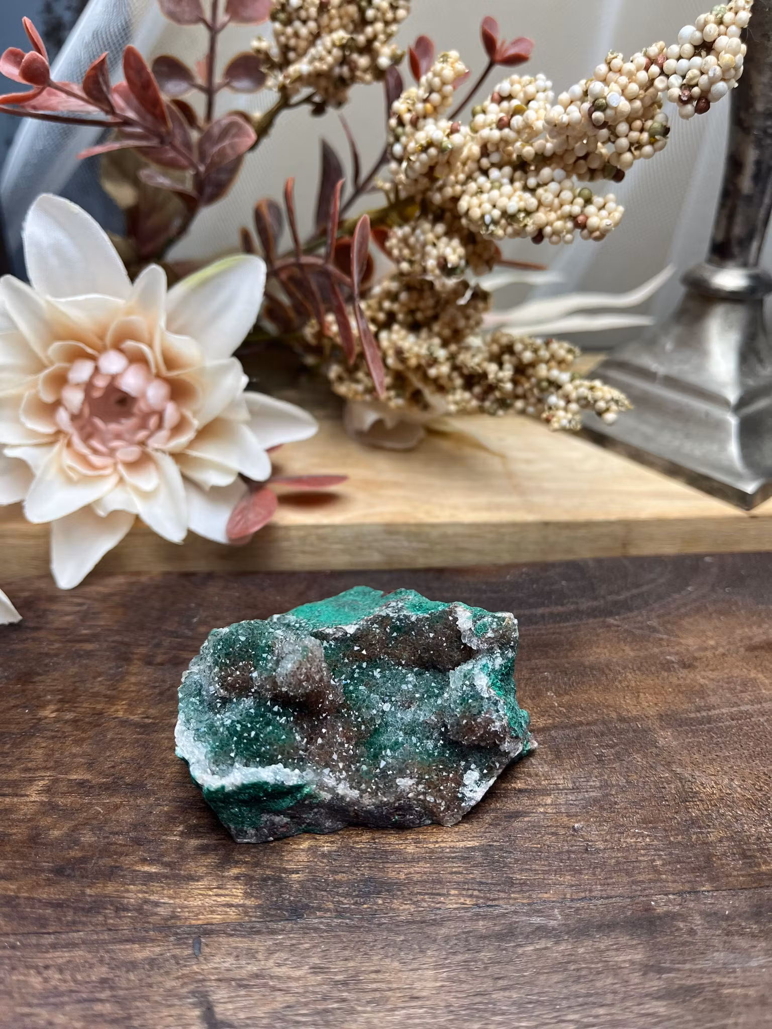 Malakit kristallin kluster nr 2