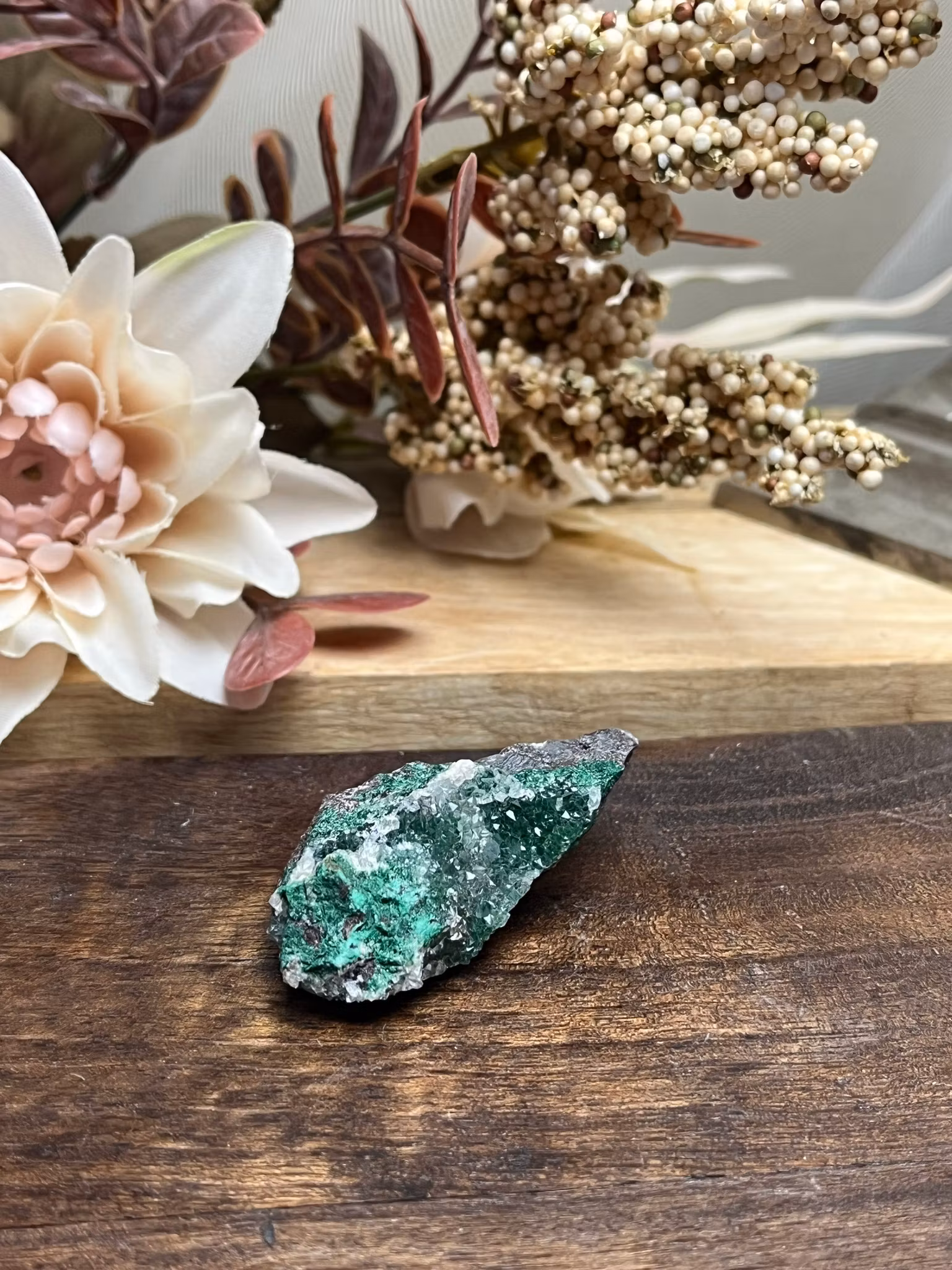 Malakit kristallin kluster nr 6