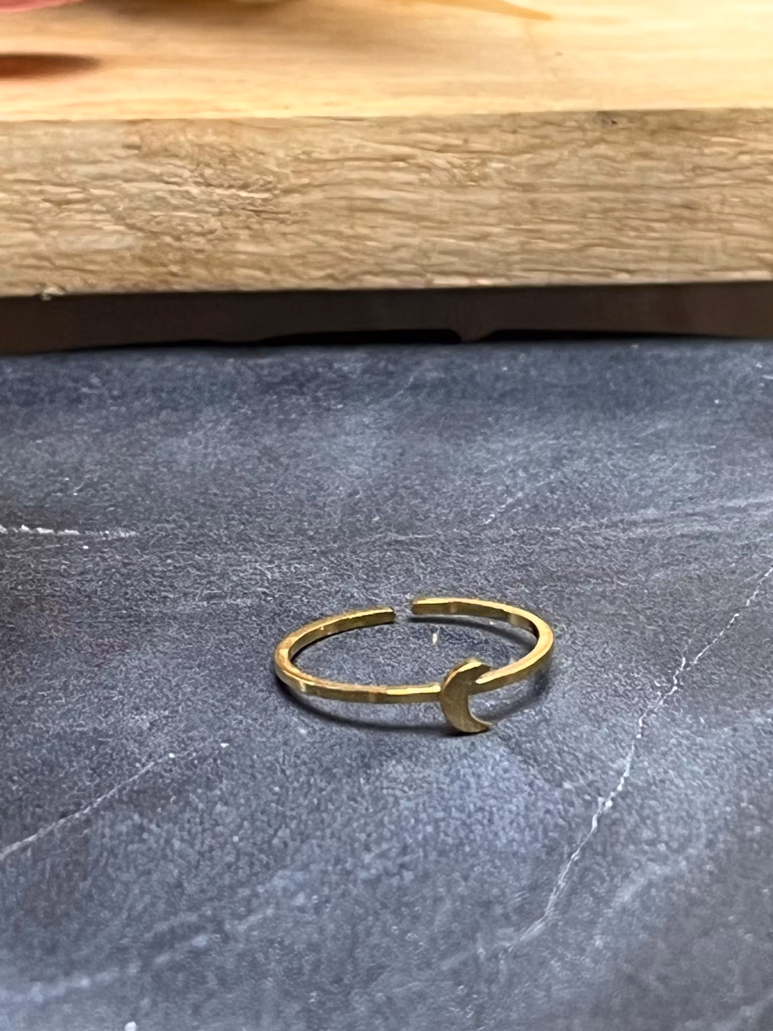 Justerbar ring i rostfritt stål måne minimalistisk
