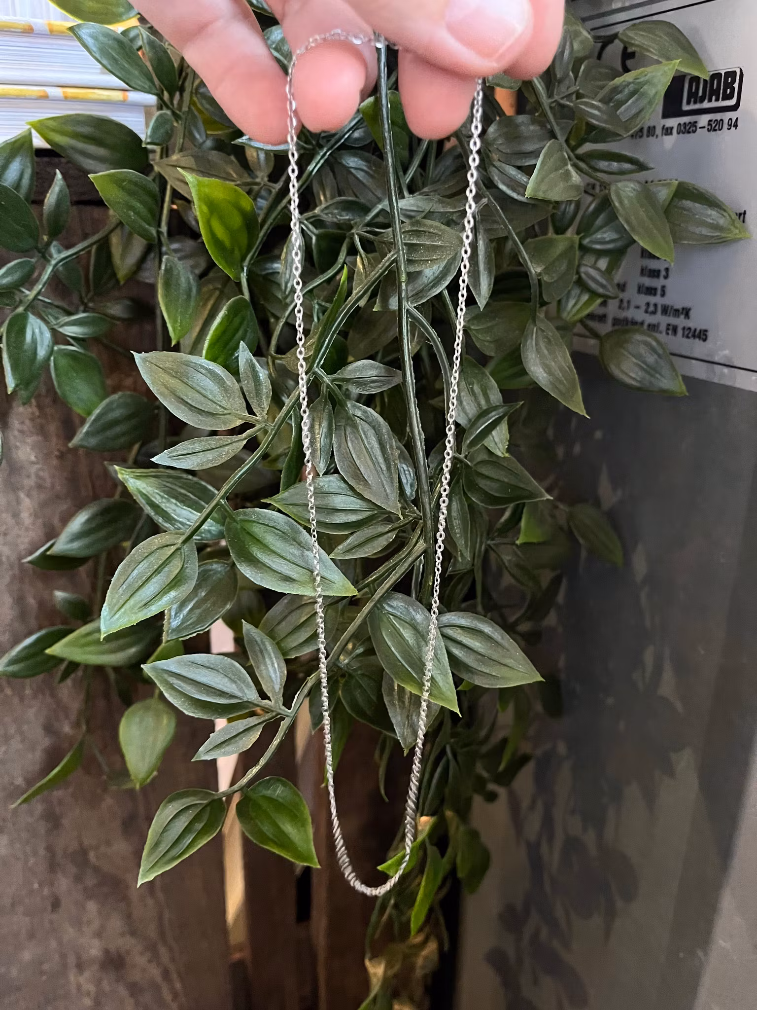 Kedja i rostfritt stål silverpläterad