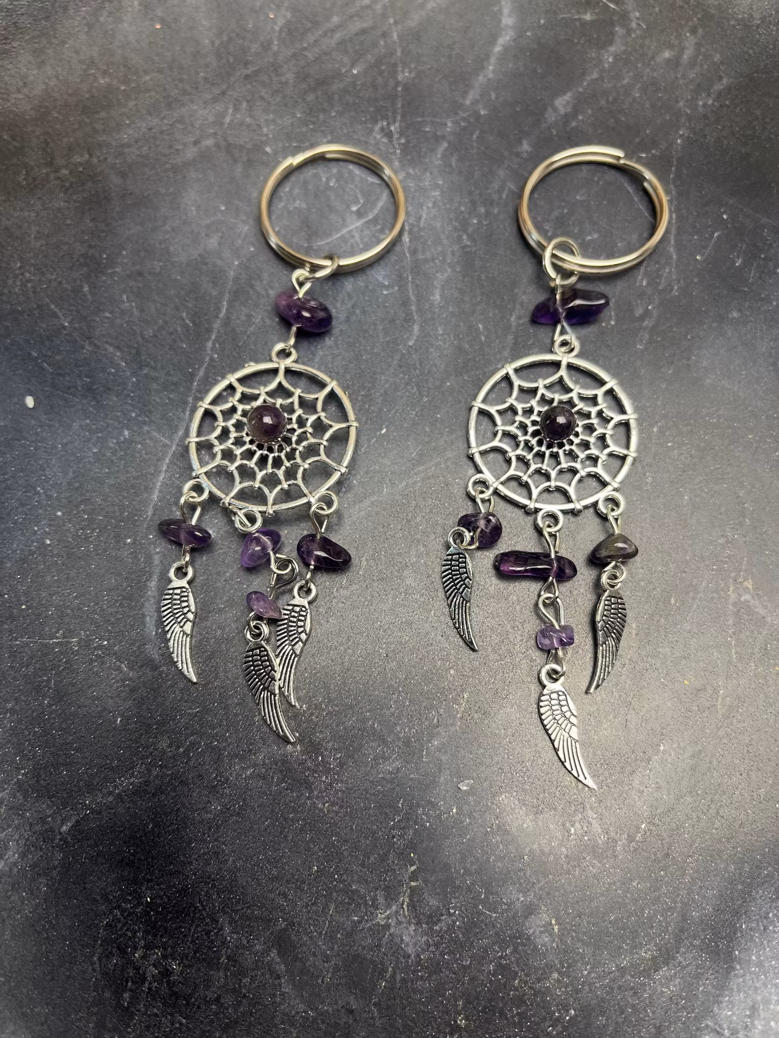 Nyckelring drömfångare ametist