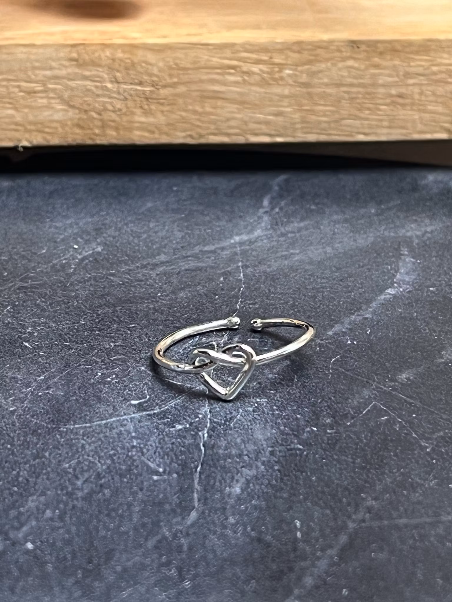 Justerbar ring i rostfritt stål  ”silver” hjärta minimalistisk