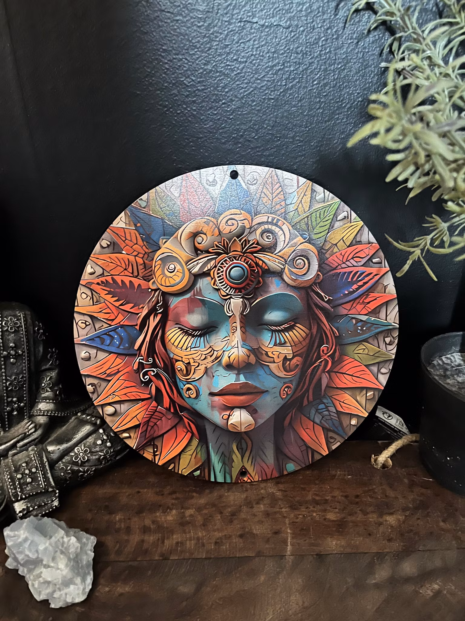 Väggdekoration i trä 3d printad ”hippie”