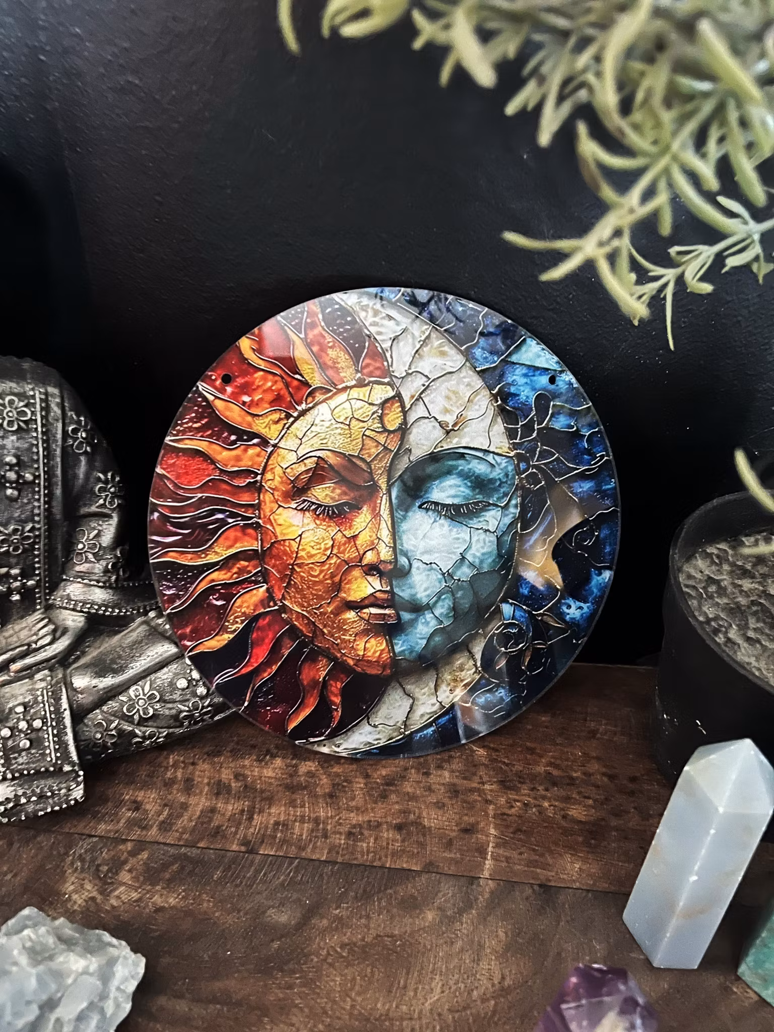 Väggbonad Sol och måne 3d printad