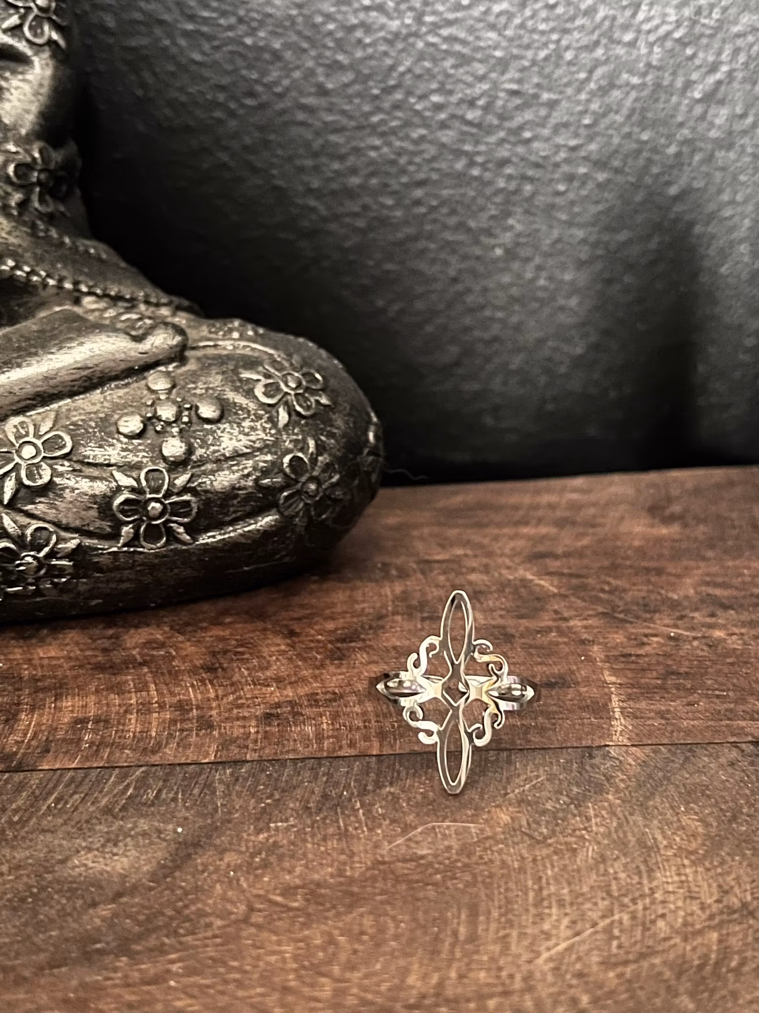 Justerbar ring i rostfritt stål silver